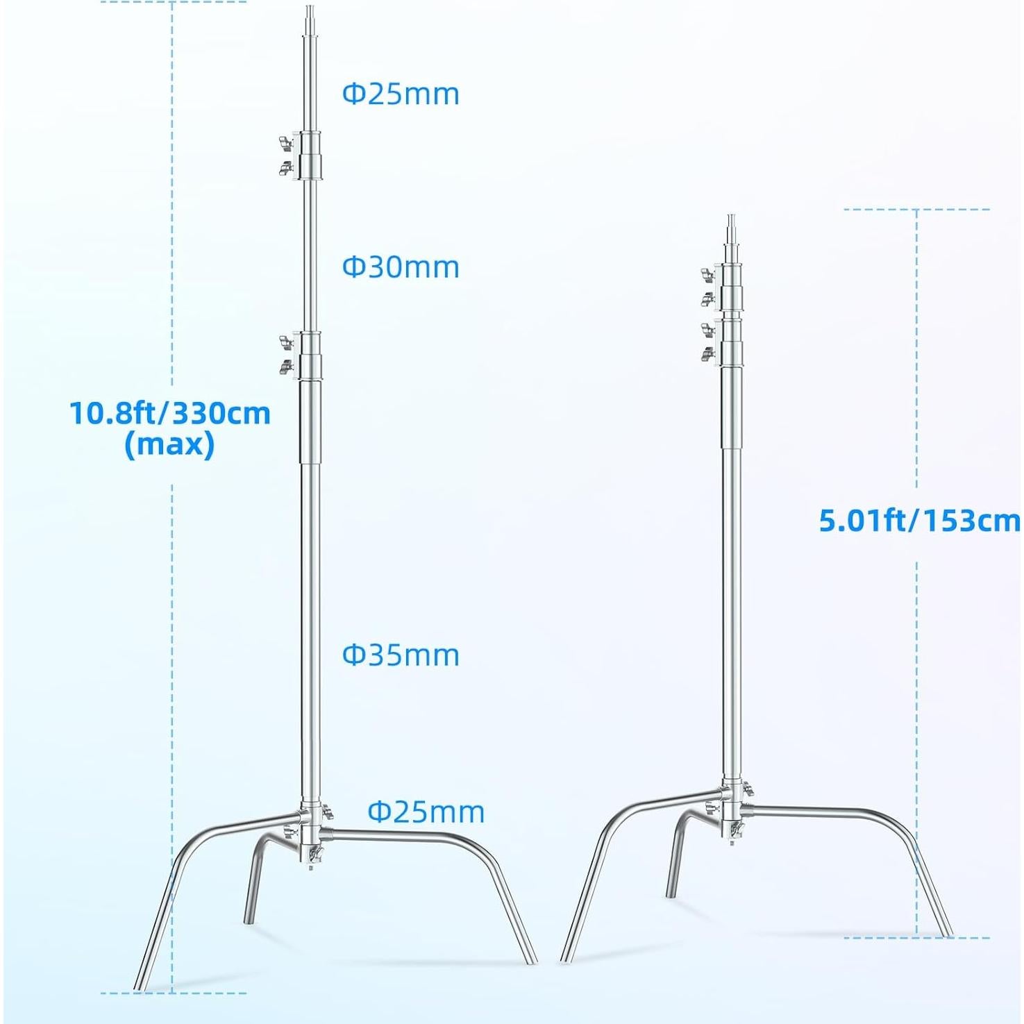 Soporte de Trípode Ajustable Hagibis C - Acero Inoxidable 3.2m