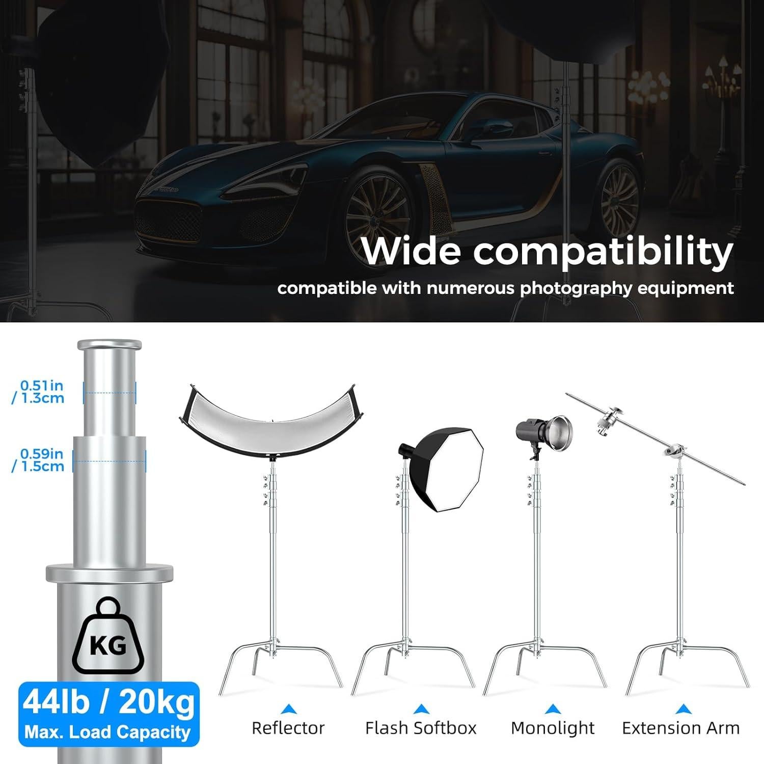 Soporte de Trípode Ajustable Hagibis C - Acero Inoxidable 3.2m