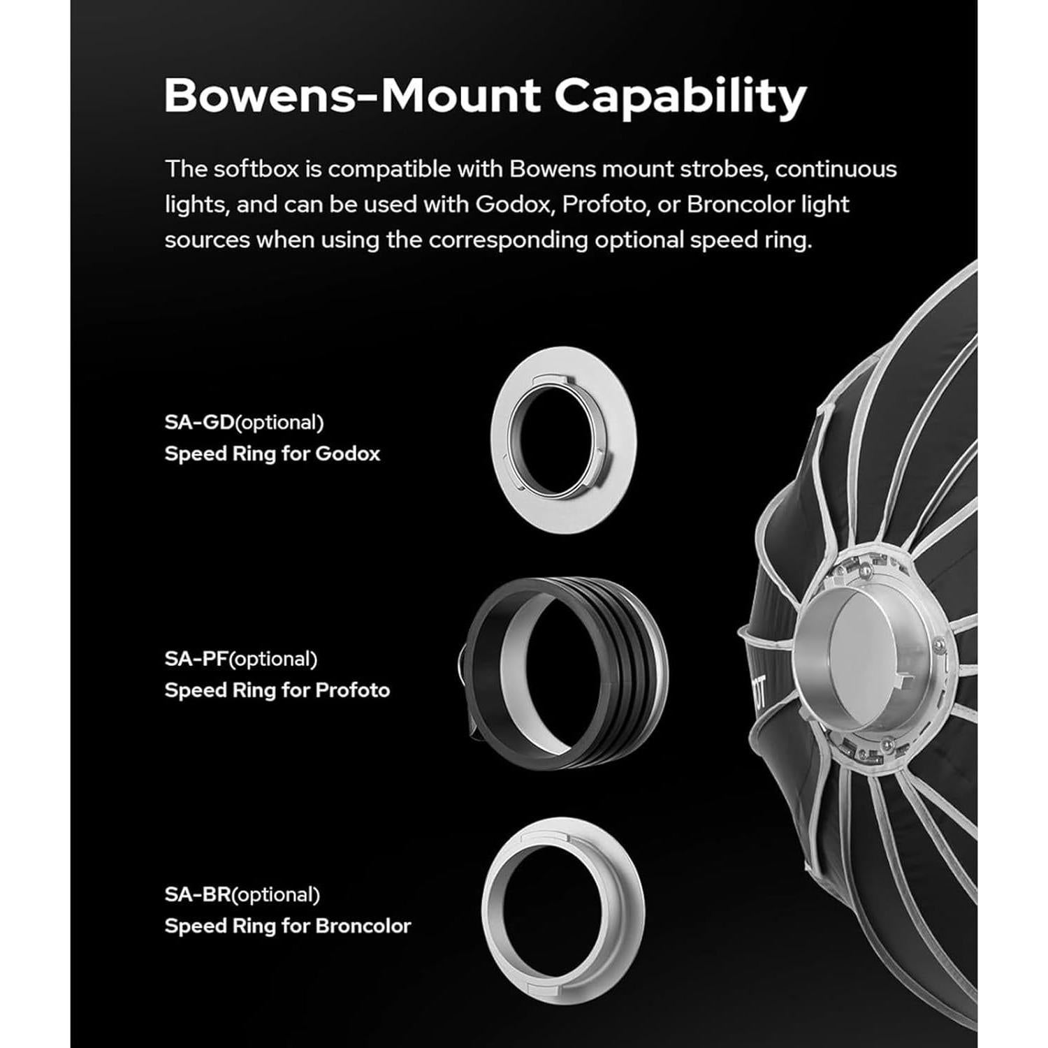 Softbox Parabólico Godox QR-P70T 70cm Montura Bowen