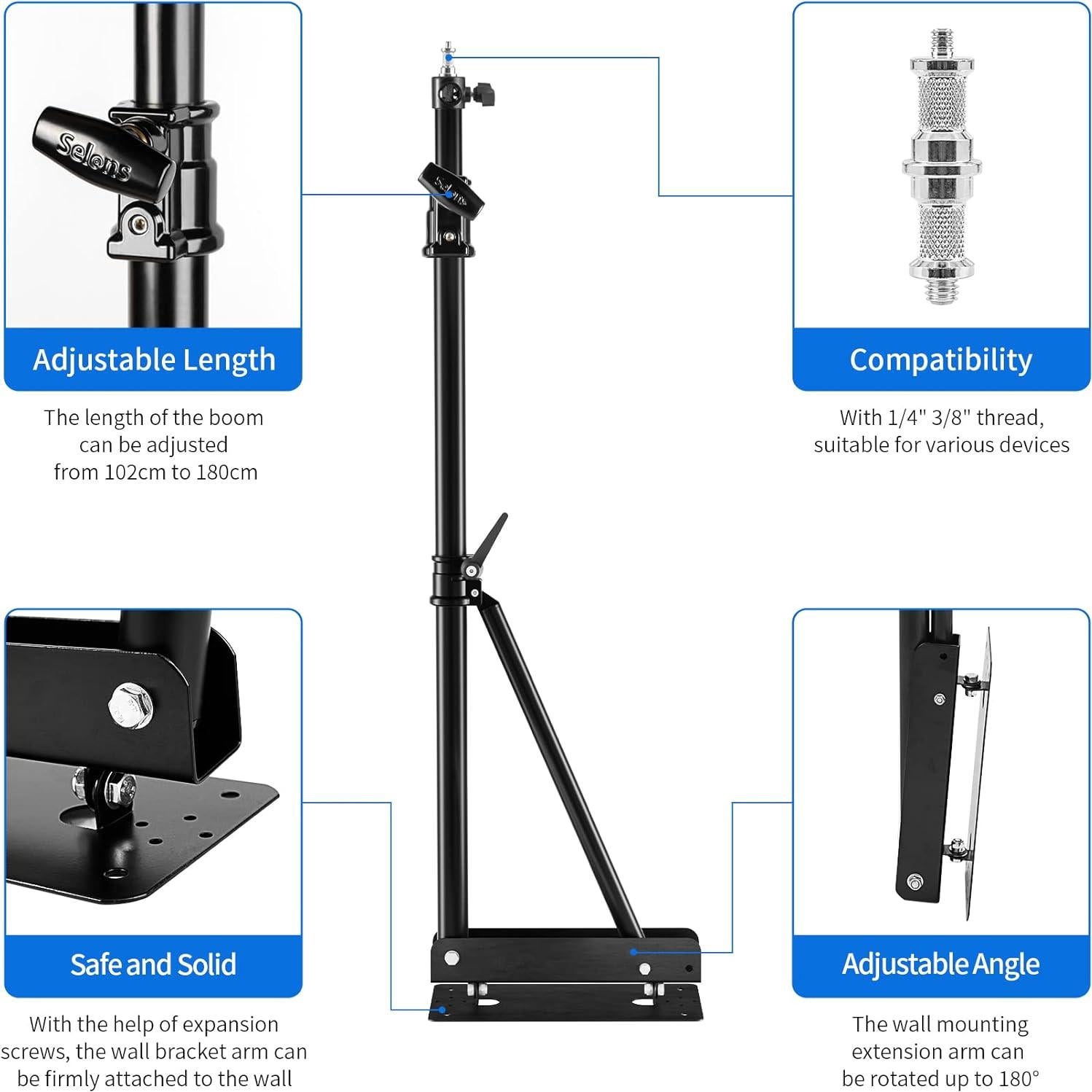 Brazo de Soporte Triangular Selens para Montaje en Pared 180cm