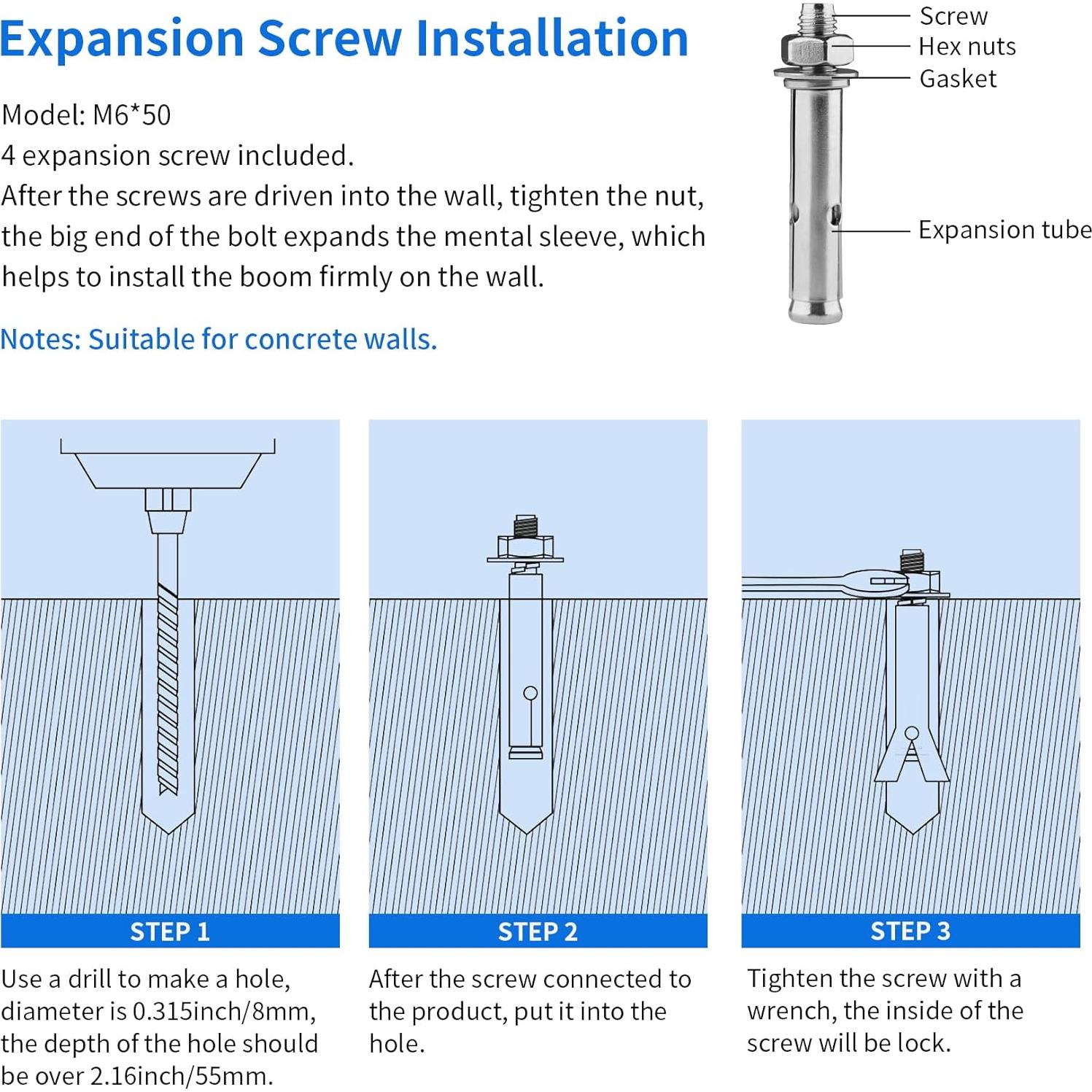 Brazo de Soporte Triangular Selens para Montaje en Pared 180cm