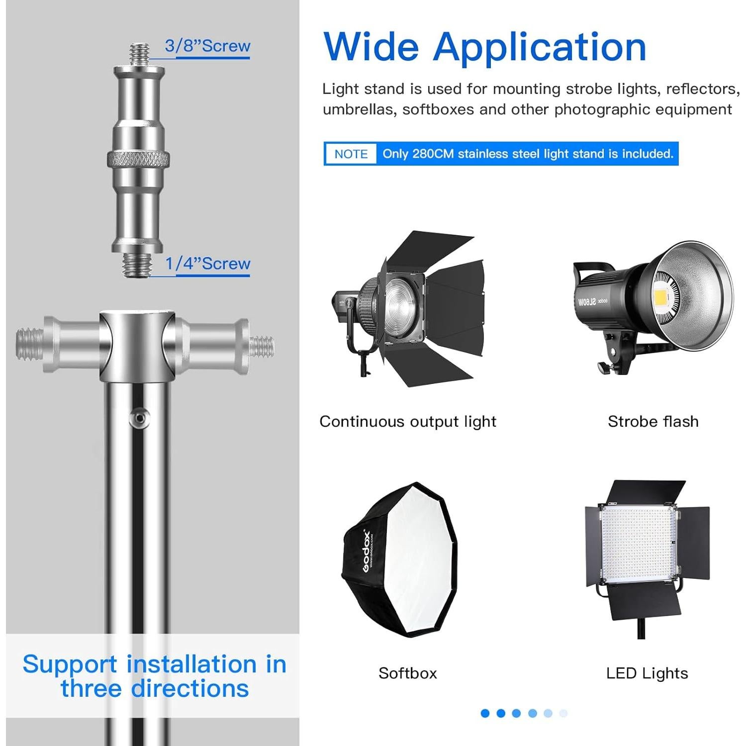 Soporte de Luz Pesado SUPON 2.8m con Amortiguación y Adaptador