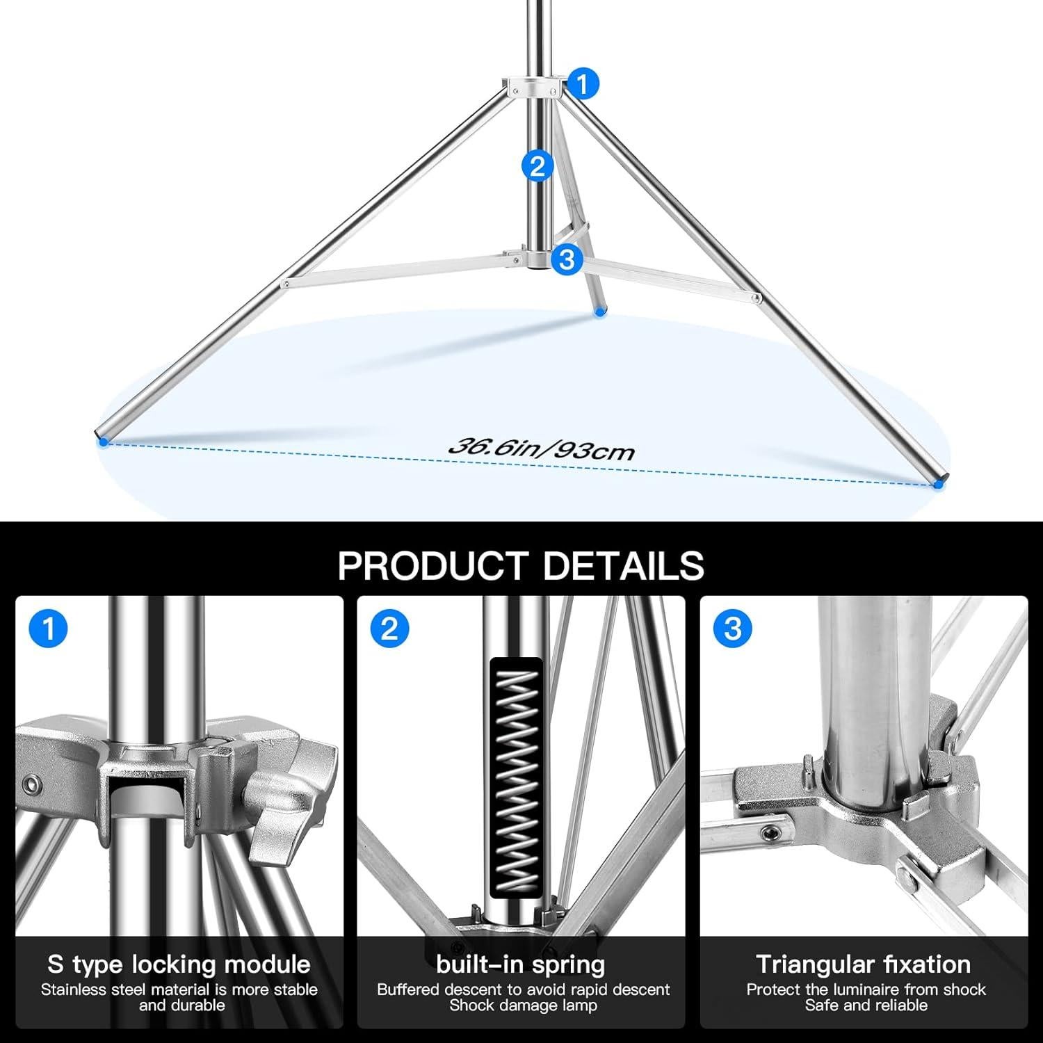 Soporte de Luz Pesado SUPON 2.8m con Amortiguación y Adaptador
