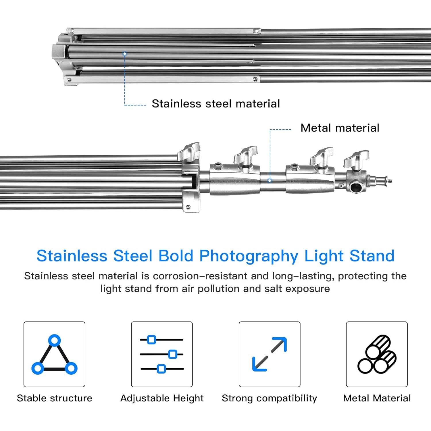 Soporte de Luz Pesado SUPON 2.8m con Amortiguación y Adaptador