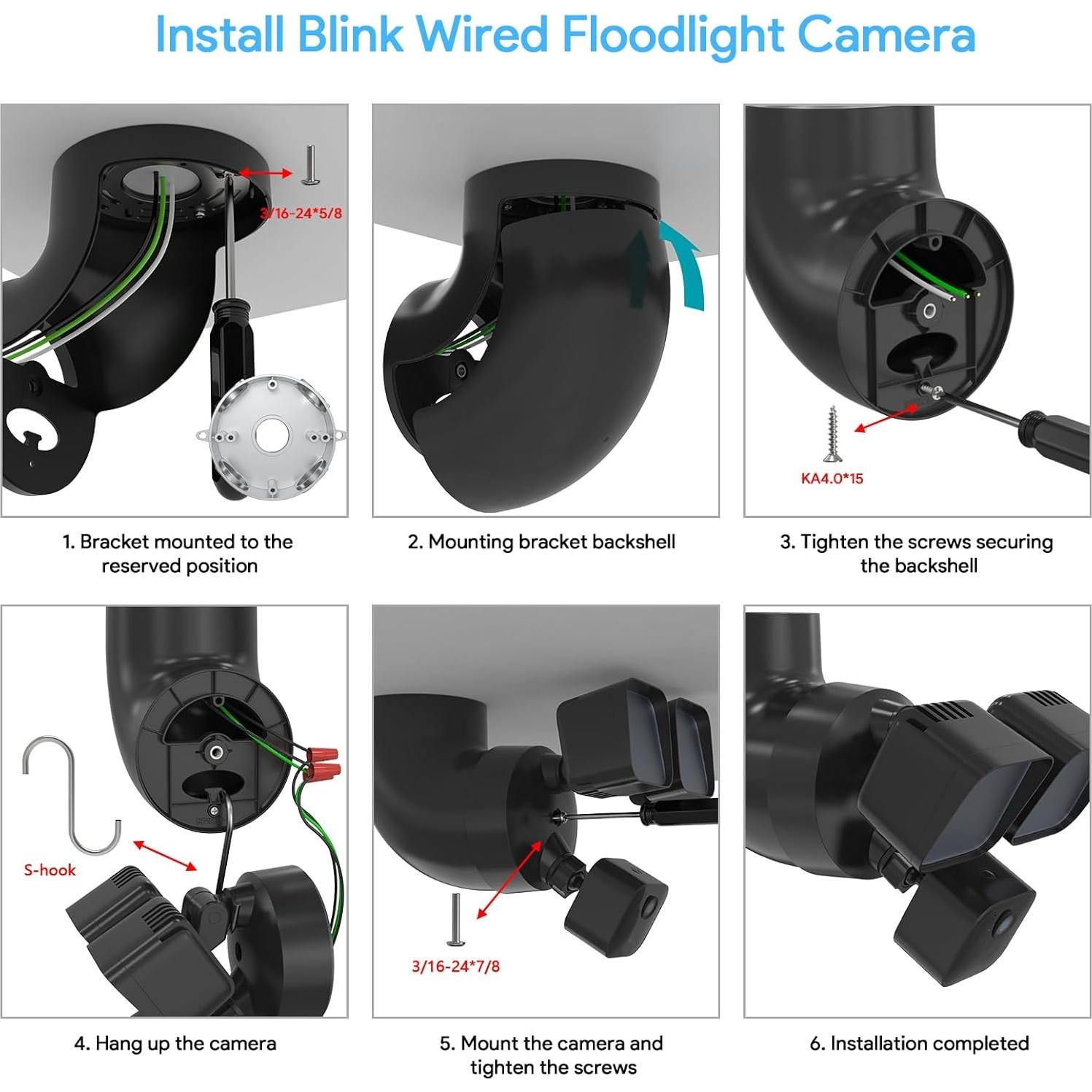 Soporte de Alero QUIDDITY para Cámara Ring y Blink - Negro