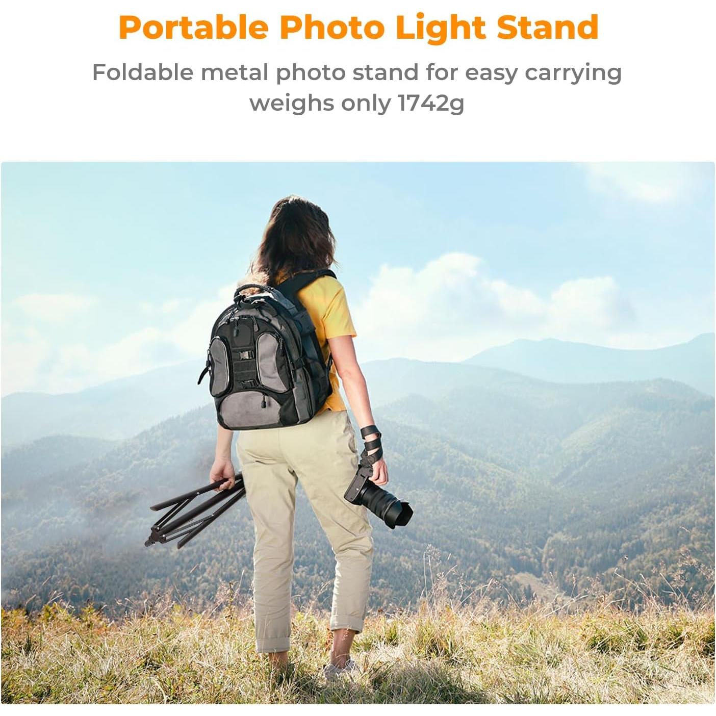 Soporte de Luz K&F Concept 2.8M Trípode Extensible 8kg