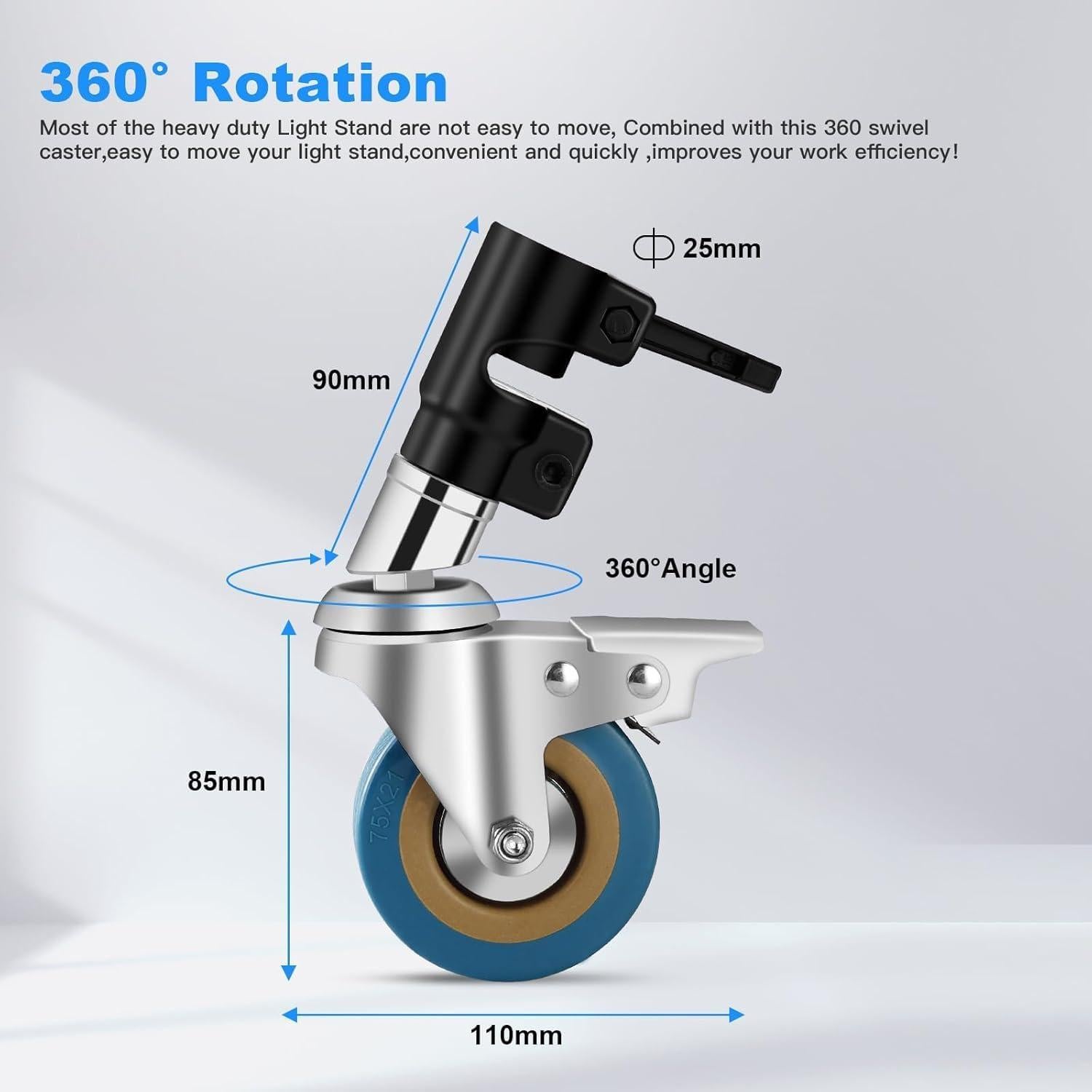 Soporte de Luz Ajustable Soonpho C-Stand 3.3m con Ruedas