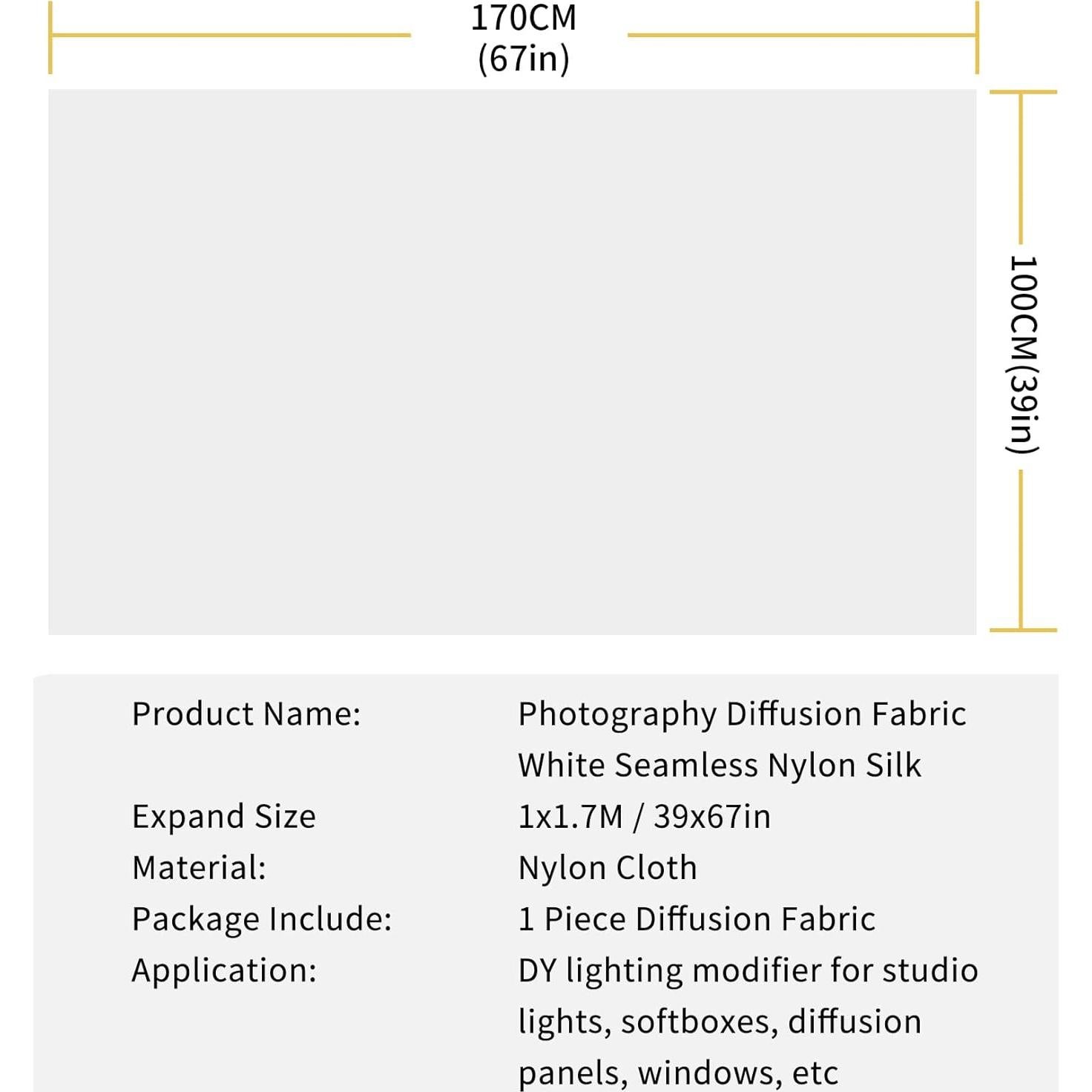 Tela de Difusión Selens 1M x 1.7M Nylon Blanca Sin Costuras