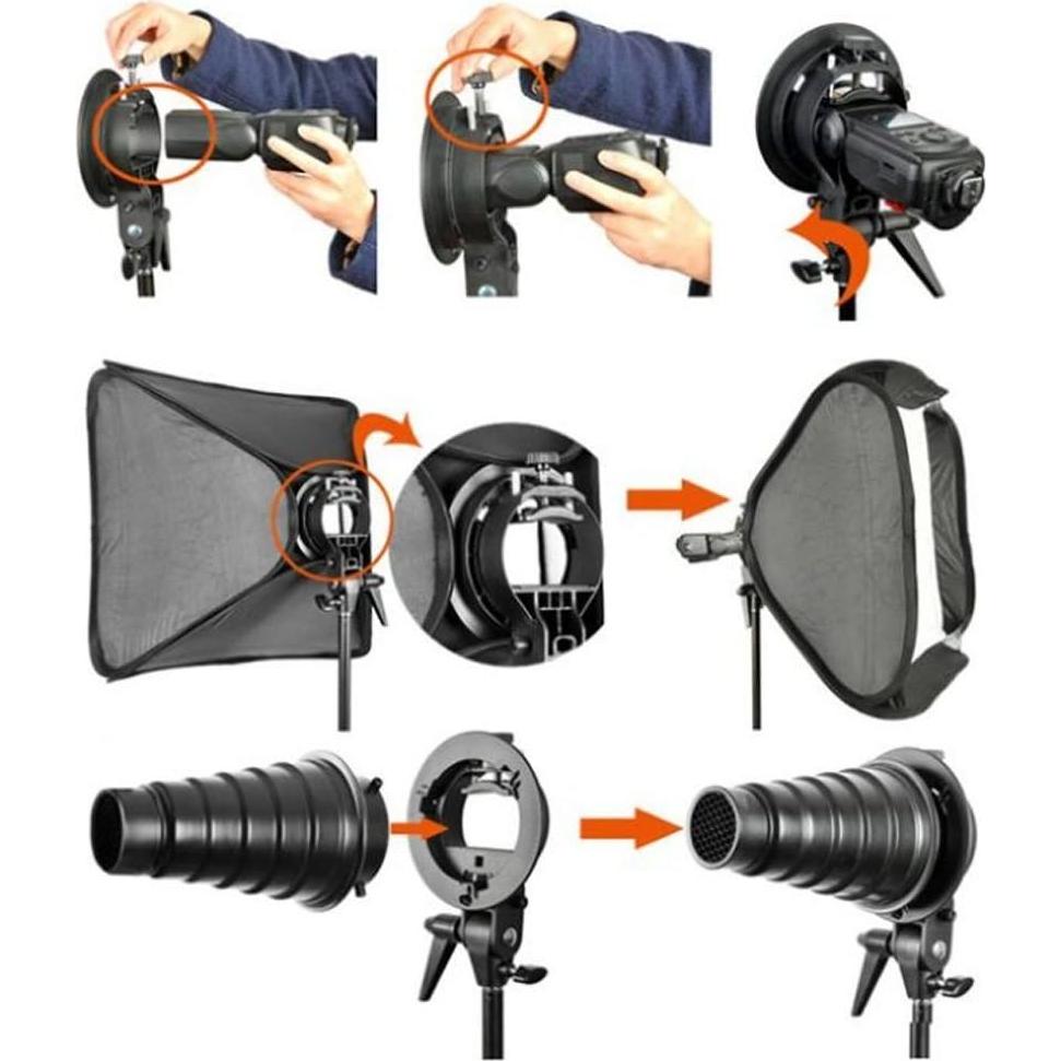 Soporte Godox S-Type para Flash Speedlite Montaje Bowens