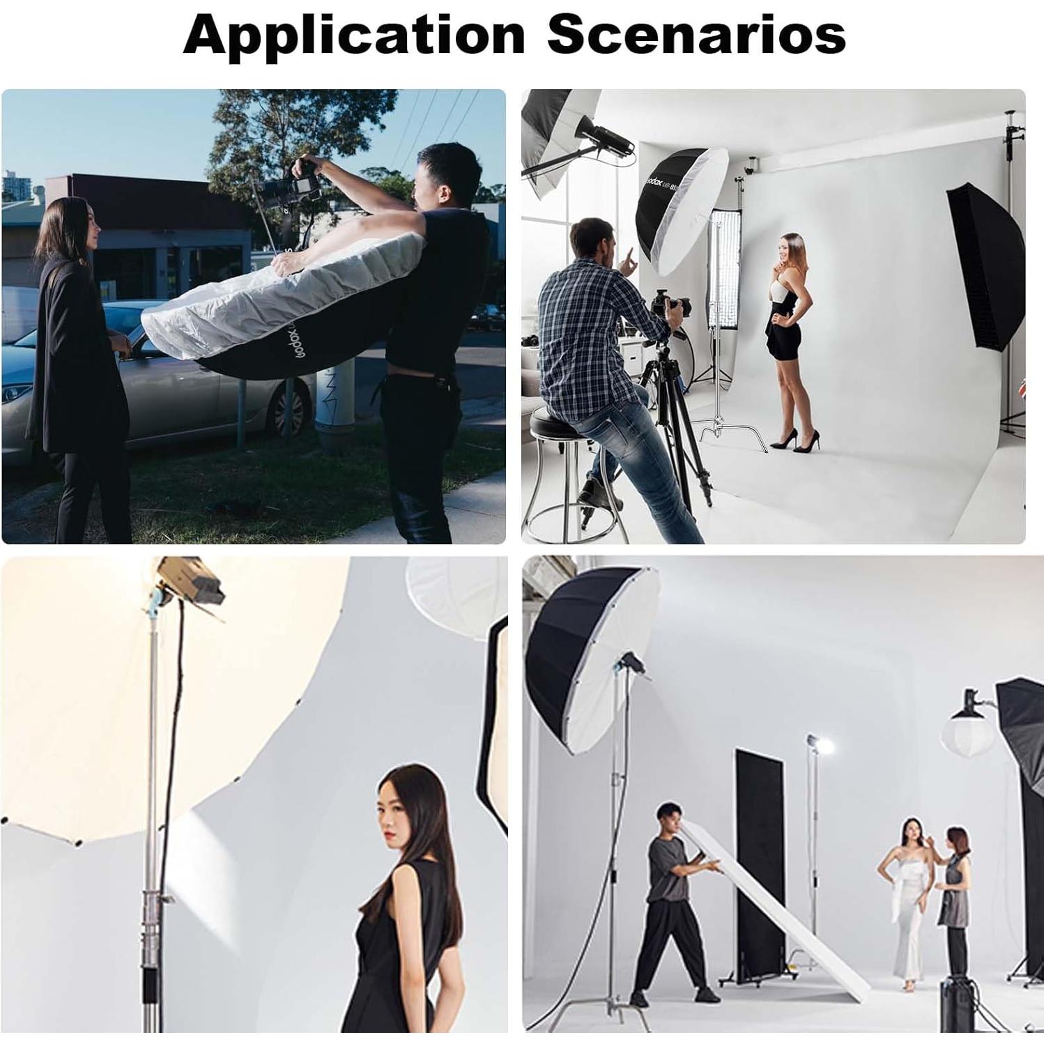 Paraguas Parabólico Godox UB-165W 165cm Reflectante con Difusor