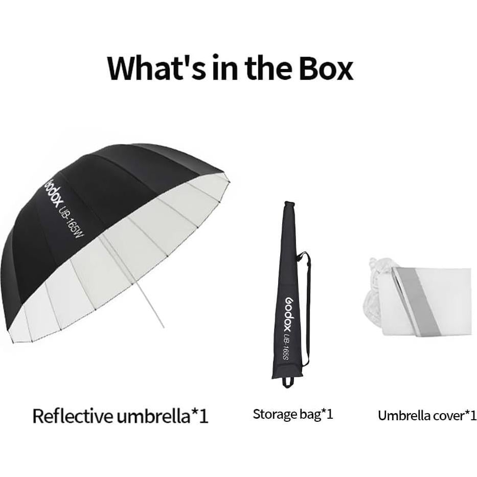 Paraguas Parabólico Godox UB-165W 165cm Reflectante con Difusor