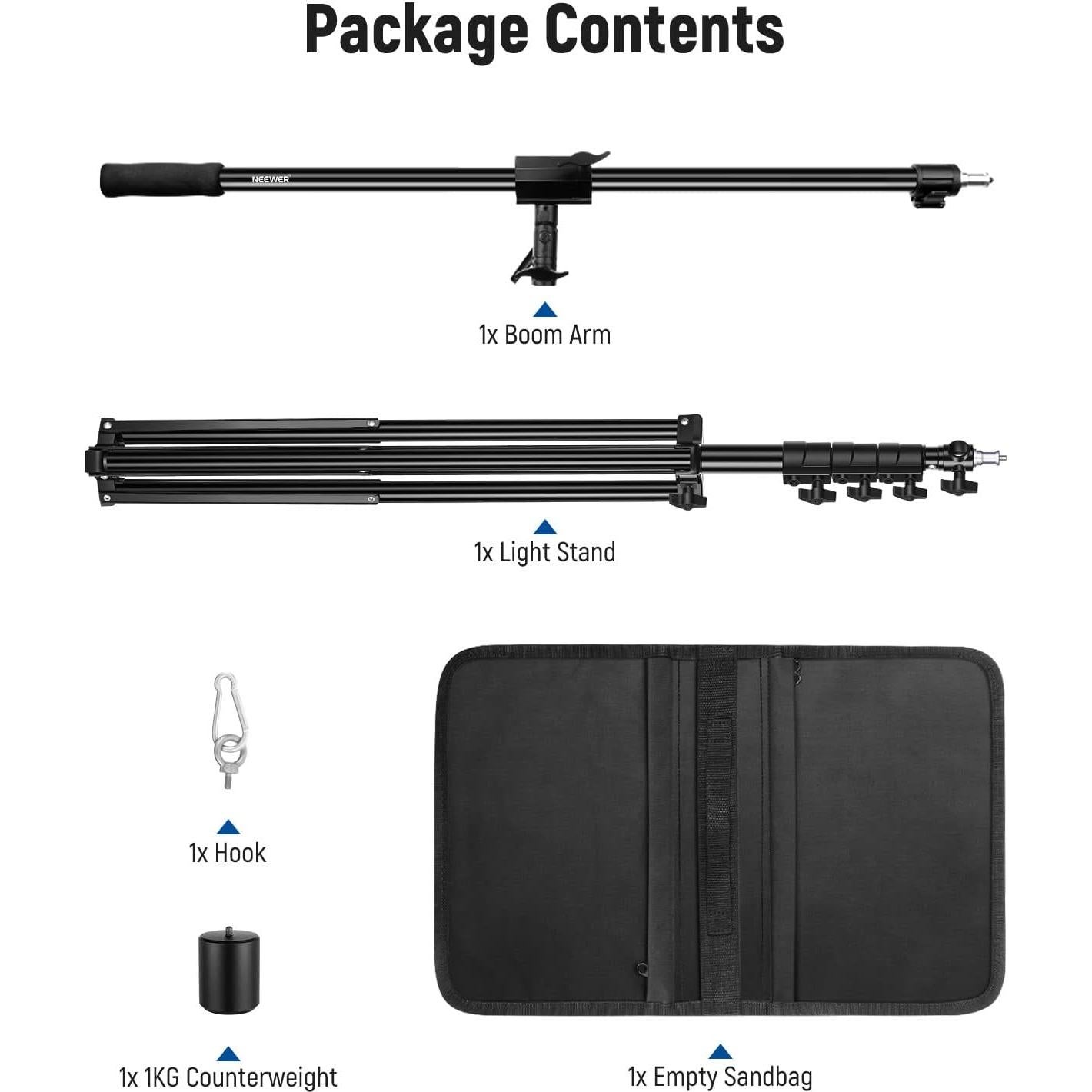 Soporte de Luz NEEWER Ajustable 3m con Brazo y Contrapeso