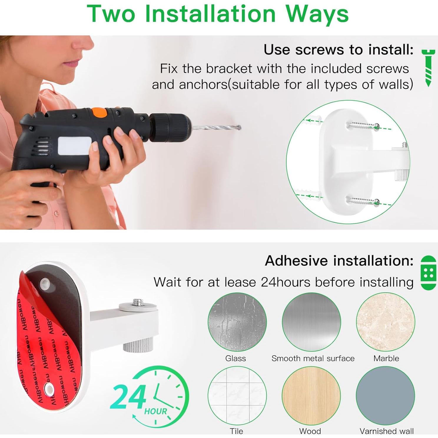 Soporte de Pared Adhesivo ALERTCAM para Blink Mini - 2 Paquetes