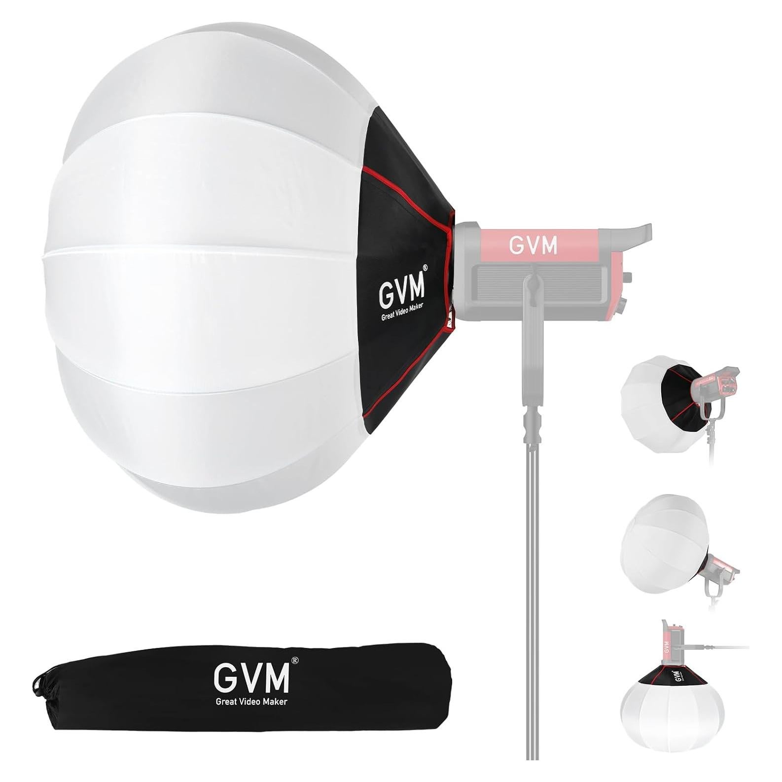 GVM 26inch/65cm Lantern Softbox Soft Light Modifier, Quick-Setup Quick-Folding Light Softbox for GVM SD80D SD200B SD300B SD400B SD500B SD650B and Other Bowens Mount Light