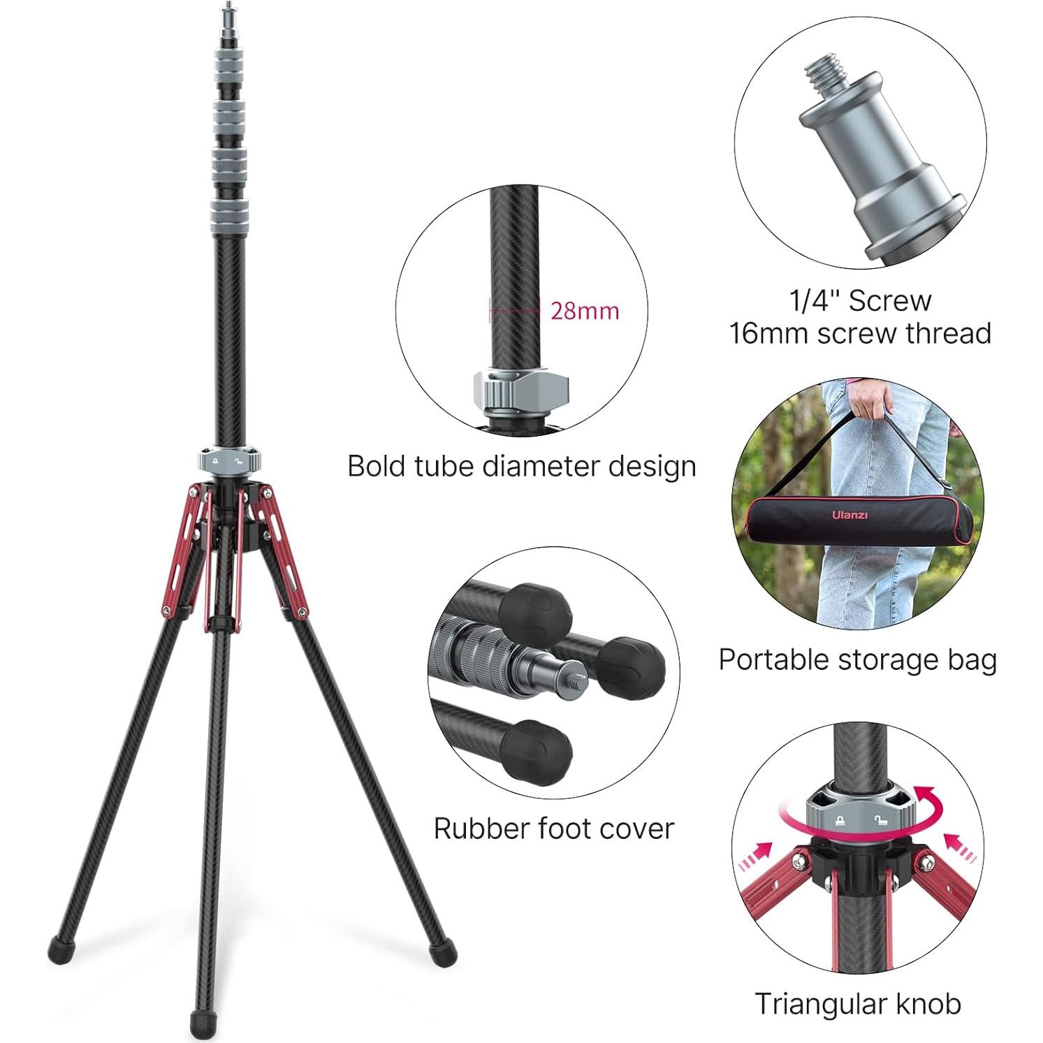 Soporte de Luz ULANZI MT-49 de Fibra de Carbono 194cm