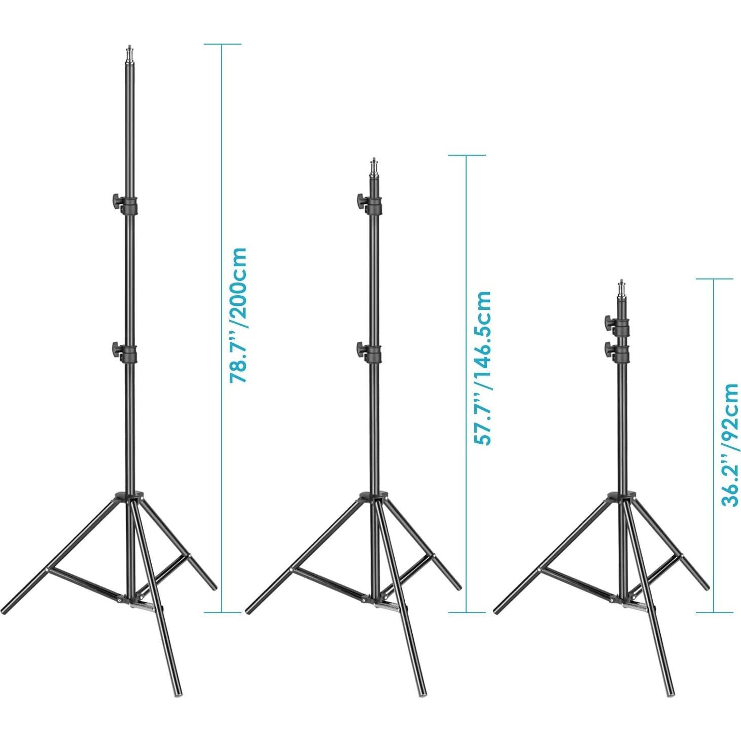 Neewer Photography Light Stand, 3-6.6ft/92-200cm Adjustable Sturdy Tripod Stand for Reflectors, Softboxes, Lights, Umbrellas, Load Capacity: 17.6lb/8kg