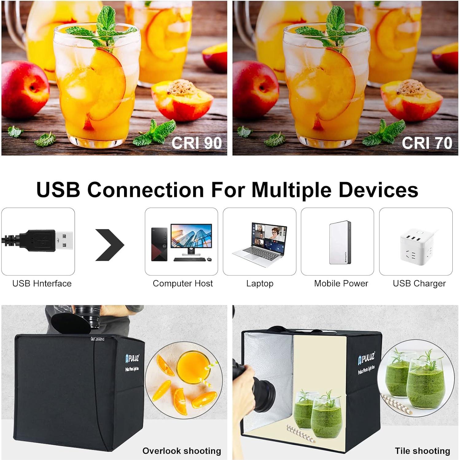 Caja de Luz PULUZ 40.64x40.64cm Estudio Fotográfico Plegable