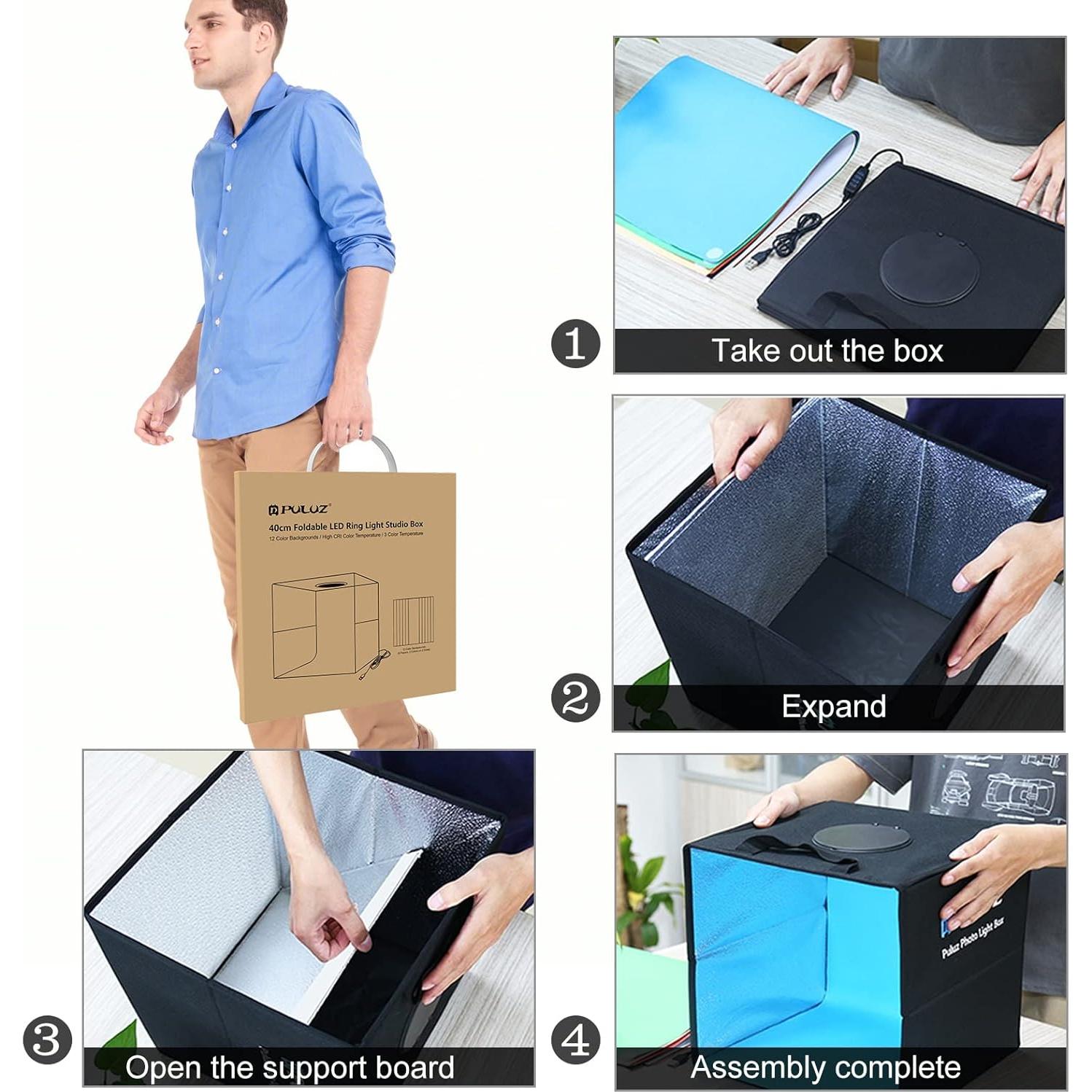 Caja de Luz PULUZ 40.64x40.64cm Estudio Fotográfico Plegable