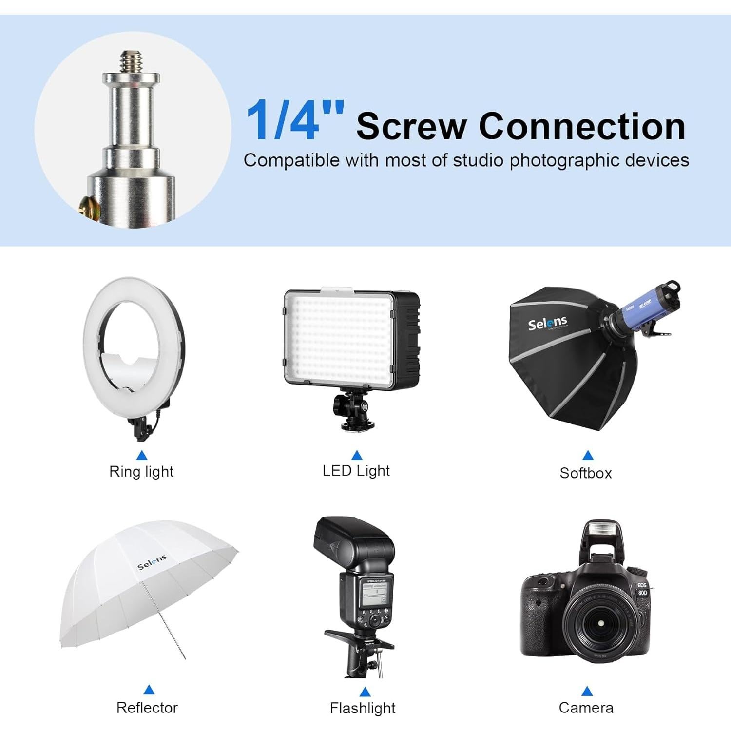 Soporte de Luz de Anillo Selens W803 Ajustable 80-200cm 5kg