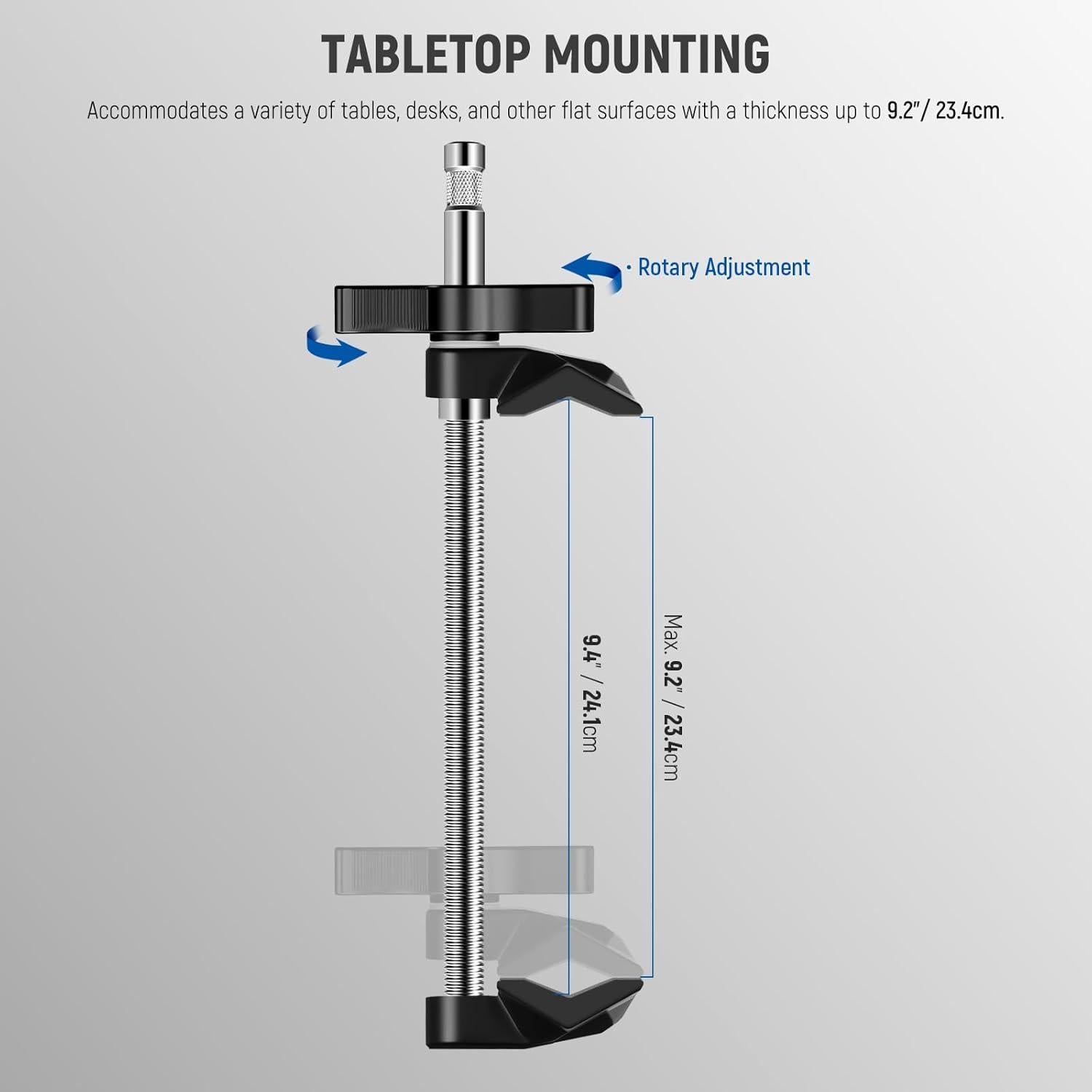 Abrazadera de Tubo NEEWER 9" Ajustable con Perno de 5/8"