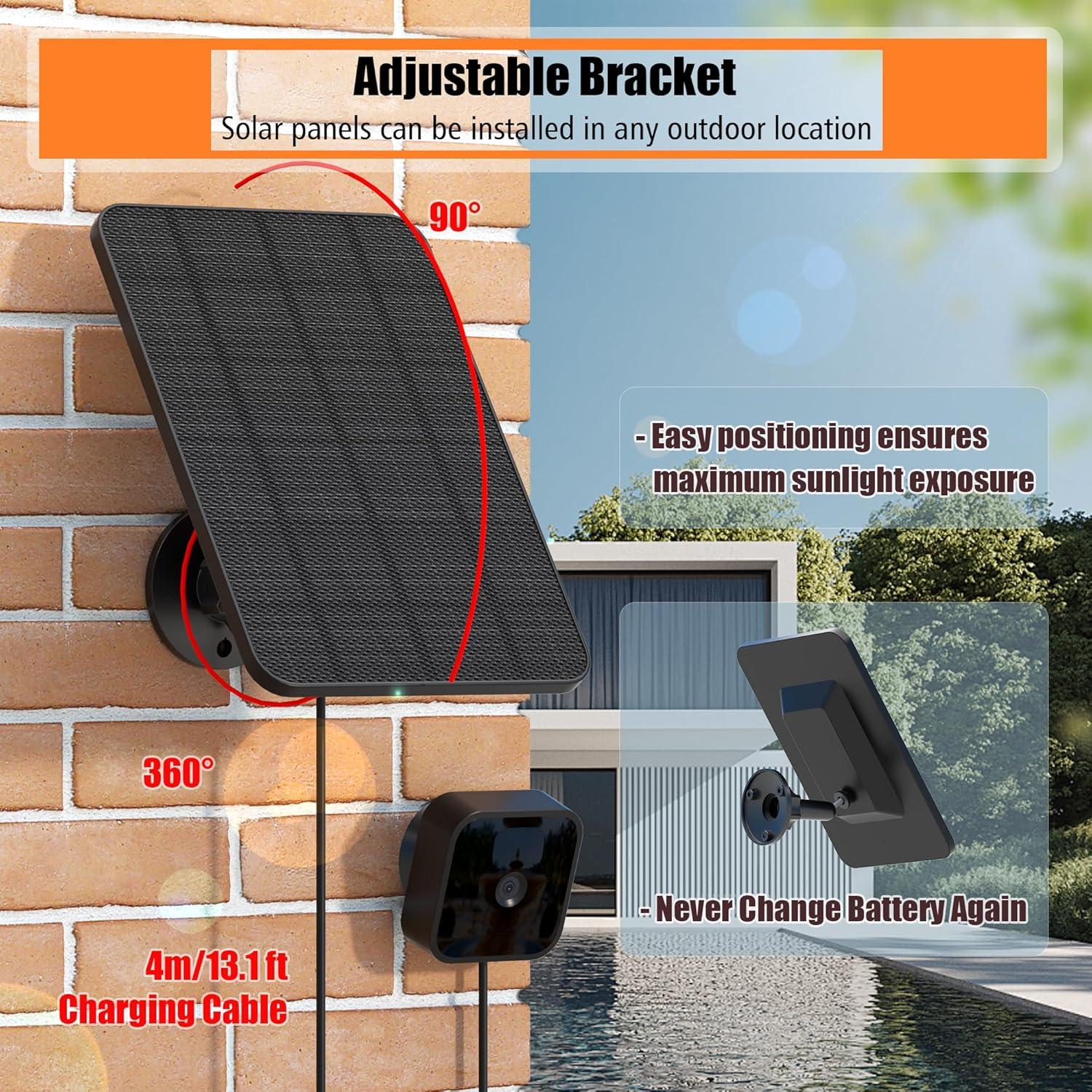 Panel Solar Rhorawill 3 Pack 5V 4W para Cámaras Blink Outdoor