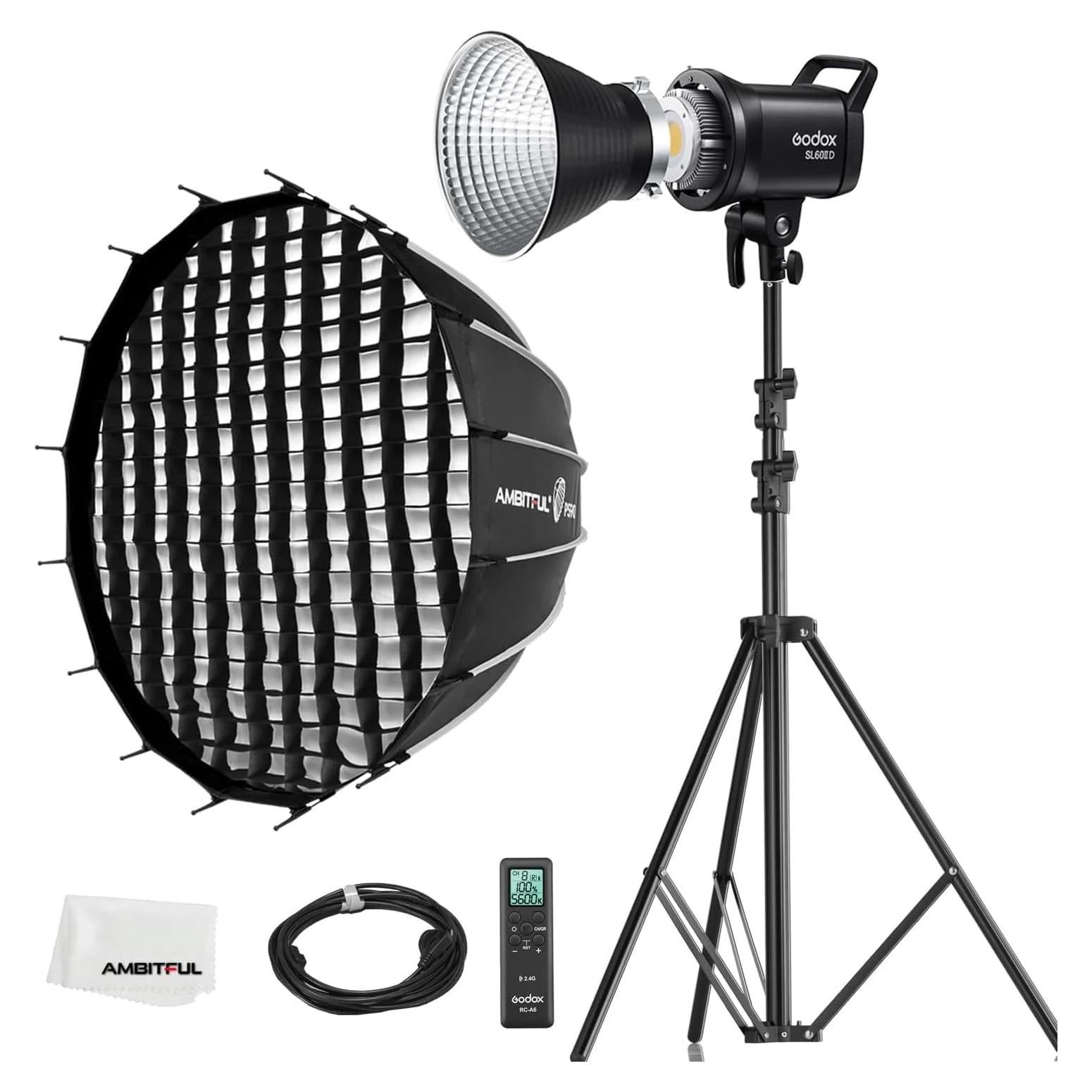 Kit de Luz LED Godox SL60II-D 70W con Softbox PS60 y Control Remoto