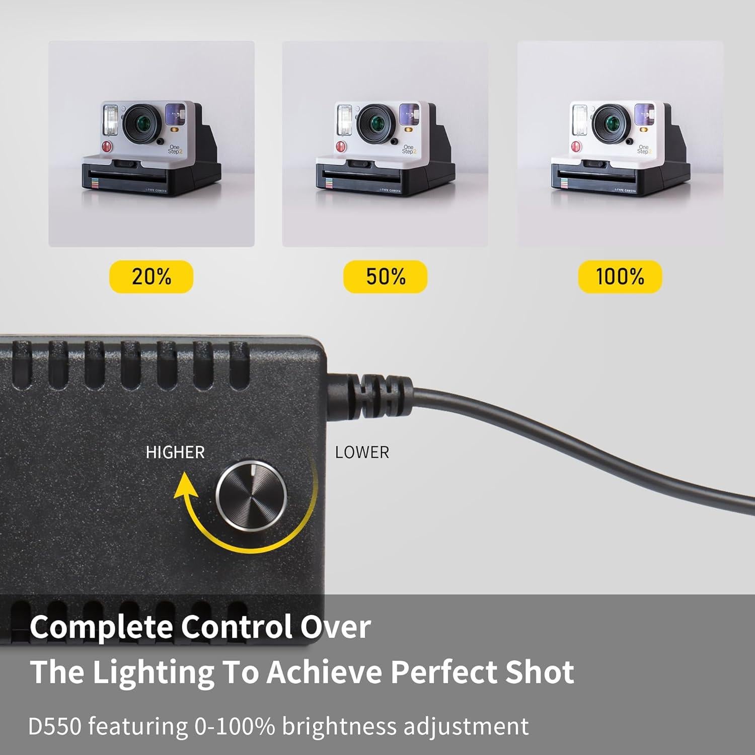 Caja de Luz RALENO 50x50 cm 120 LEDs 5500K 50W 6 Fondos