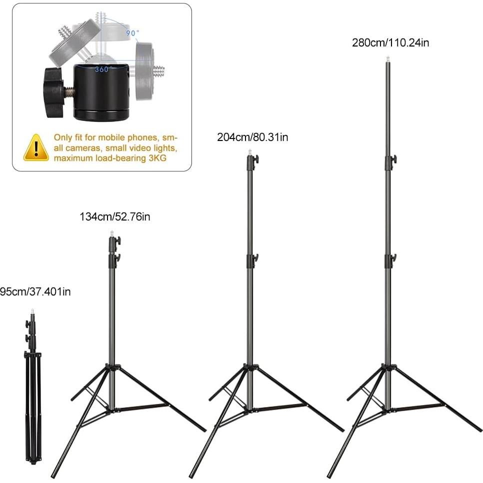 Soporte de Luz ITOTIN Ajustable 2.8m Plegable 2 Paquete