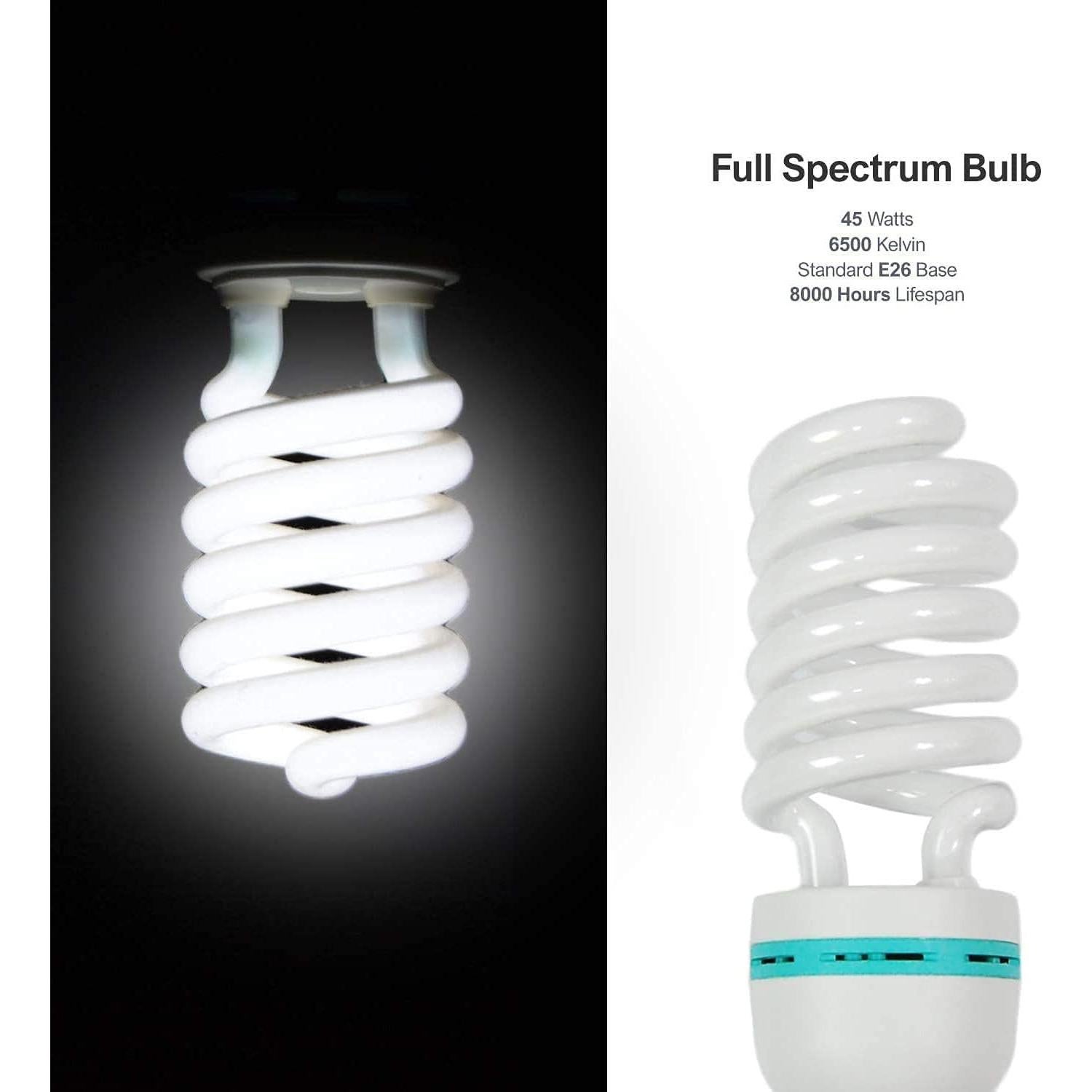 Bombillas CFL LimoStudio 45W Luz Diurna 5500K 2300 Lúmenes - 6 Pzas