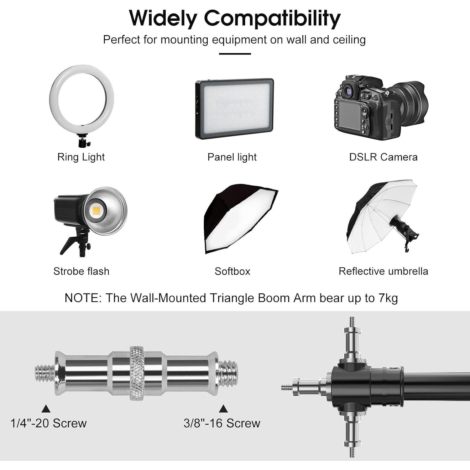 Brazo de Soporte para Luz de Anillo Fasonic 110 cm Ajustable