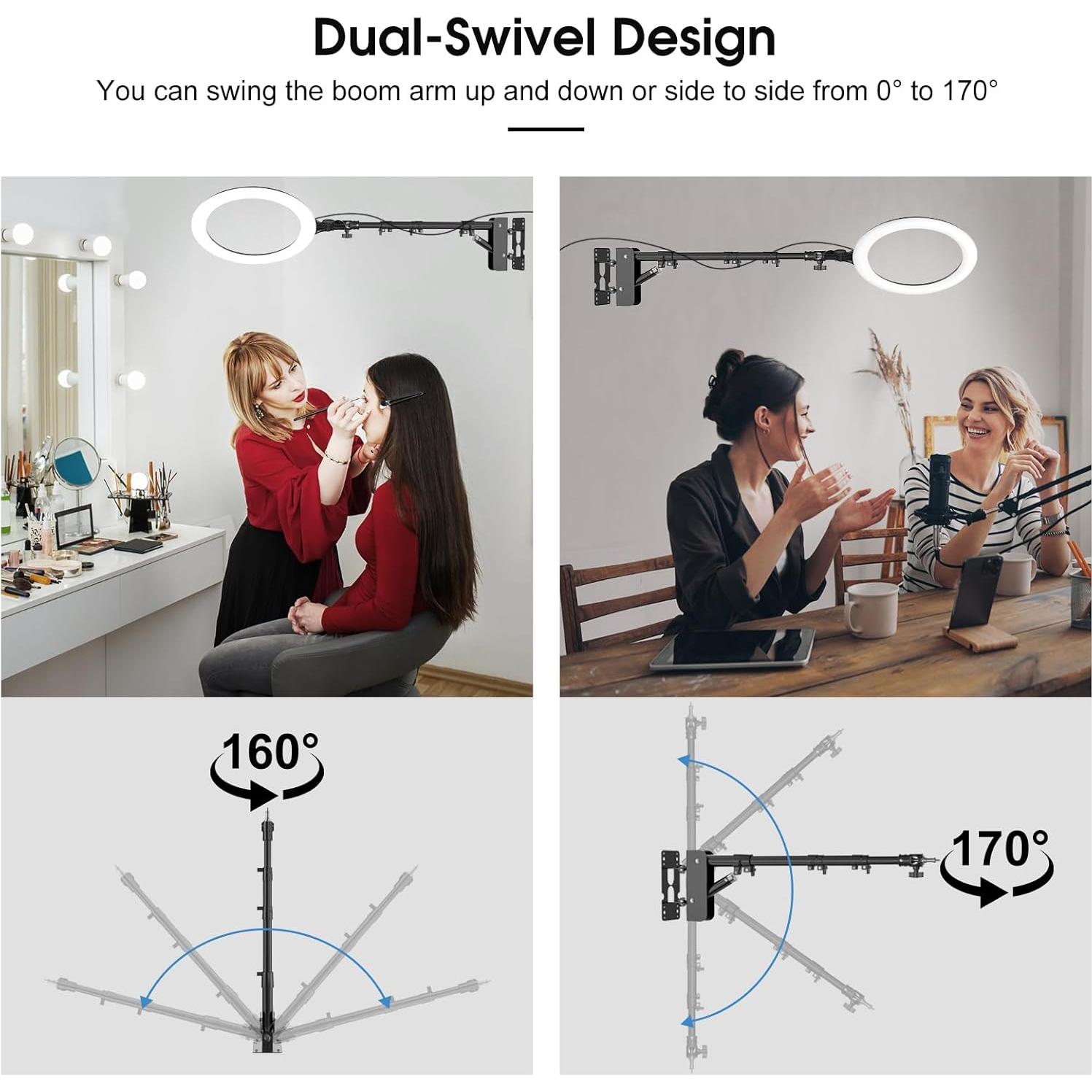 Brazo de Soporte para Luz de Anillo Fasonic 110 cm Ajustable