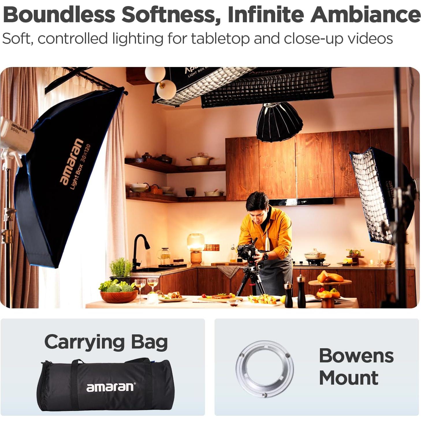 Caja de Luz Amaran 60x90cm Softbox Plegable Bowens con Difusor