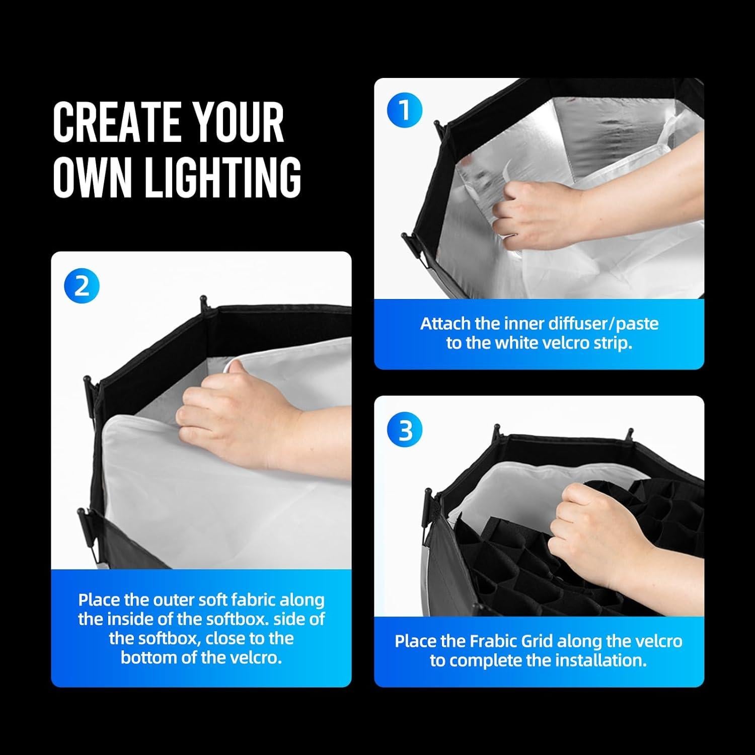 Mini Softbox Plegable AMBITFUL PS30 SE 30cm Bowens con Difusores