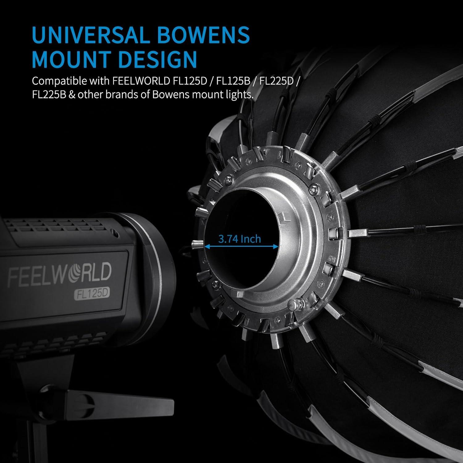 Softbox Parabólico FEELWORLD FSP60 V2 60cm para Luces Bowens