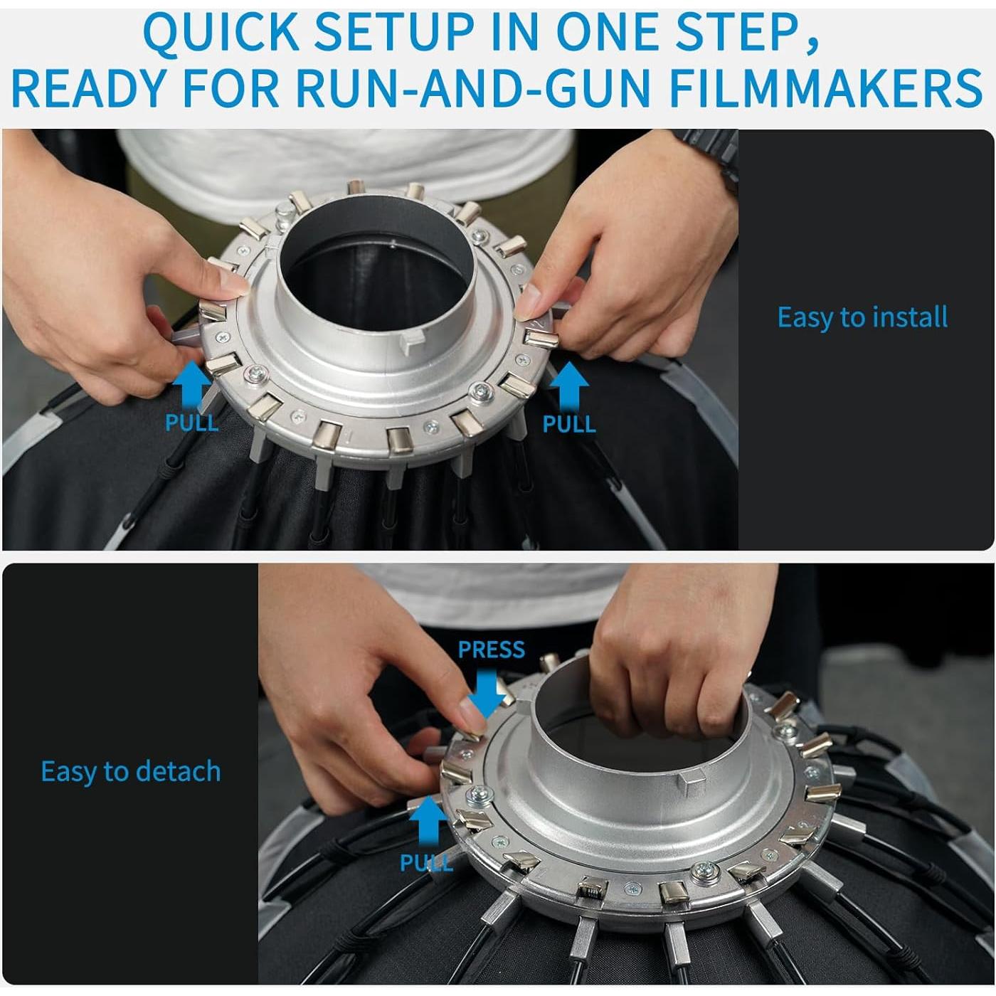 Softbox Parabólico FEELWORLD FSP60 V2 60cm para Luces Bowens