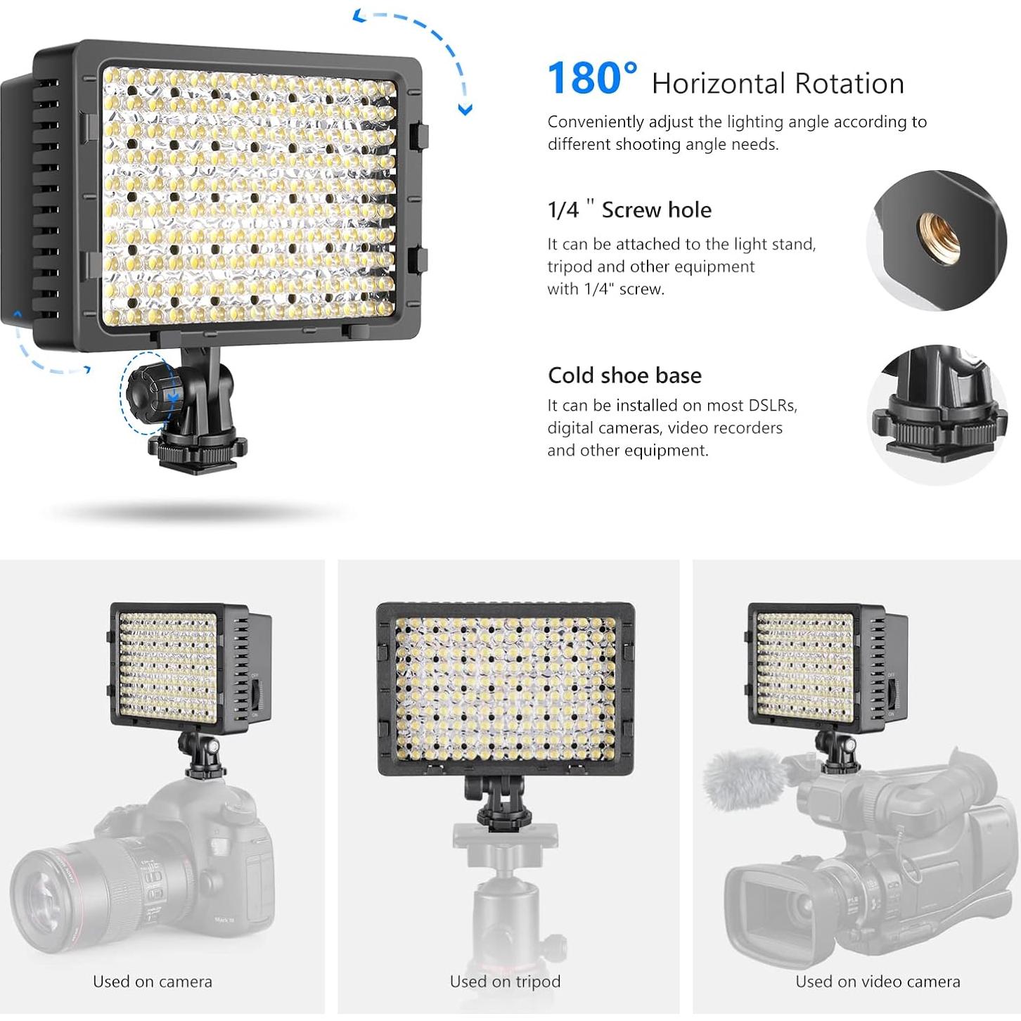 Luz de Video LED Neewer CN-160 Dimmable 660 lm 5600K