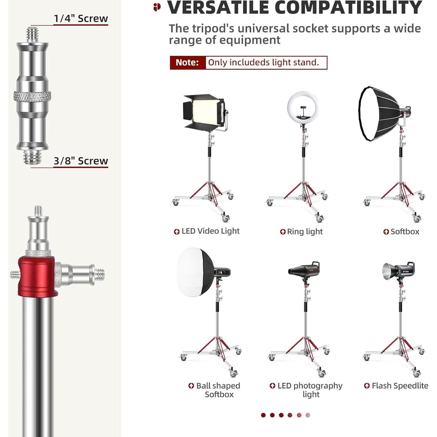 Soporte C-Stand Ajustable SAVWAY 10ft (305cm) con Ruedas