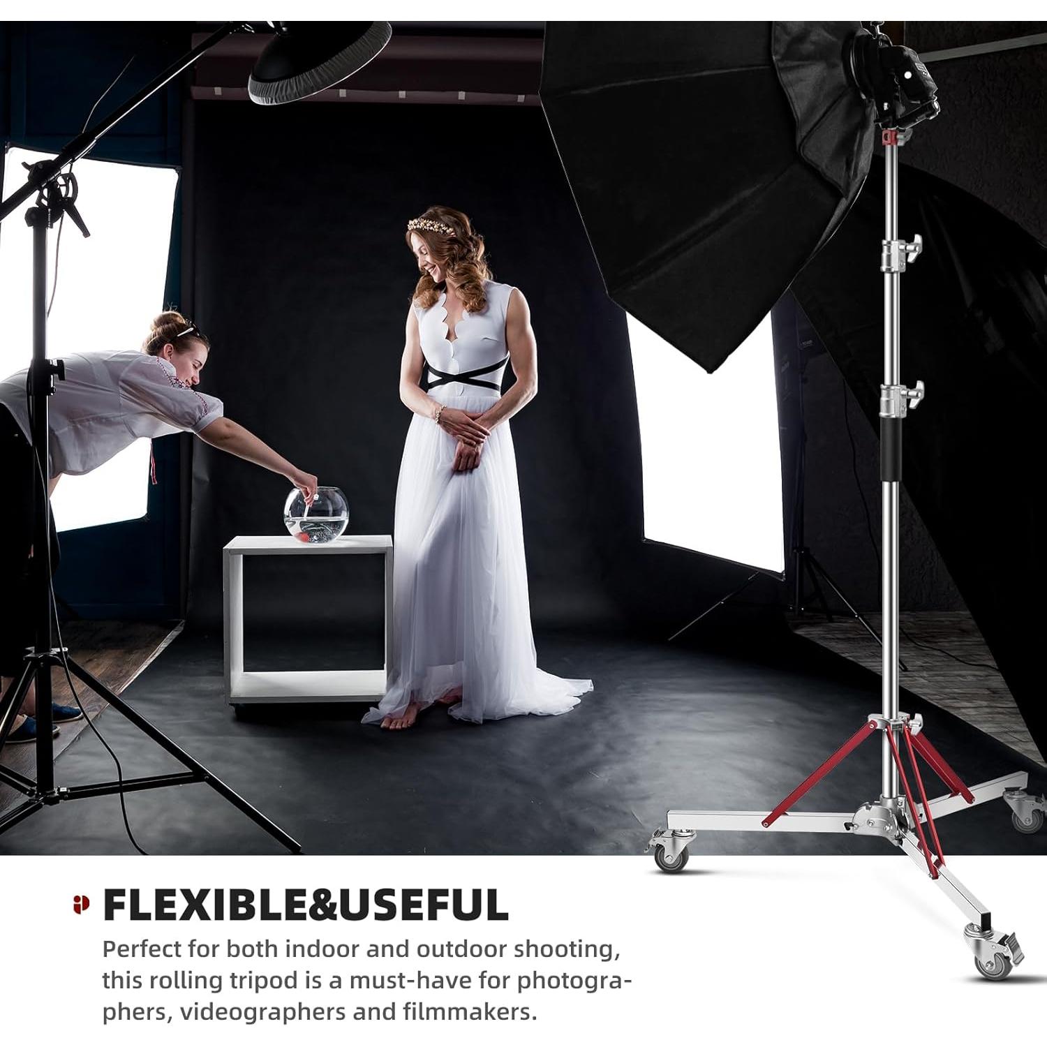 Soporte C-Stand Ajustable SAVWAY 10ft (305cm) con Ruedas