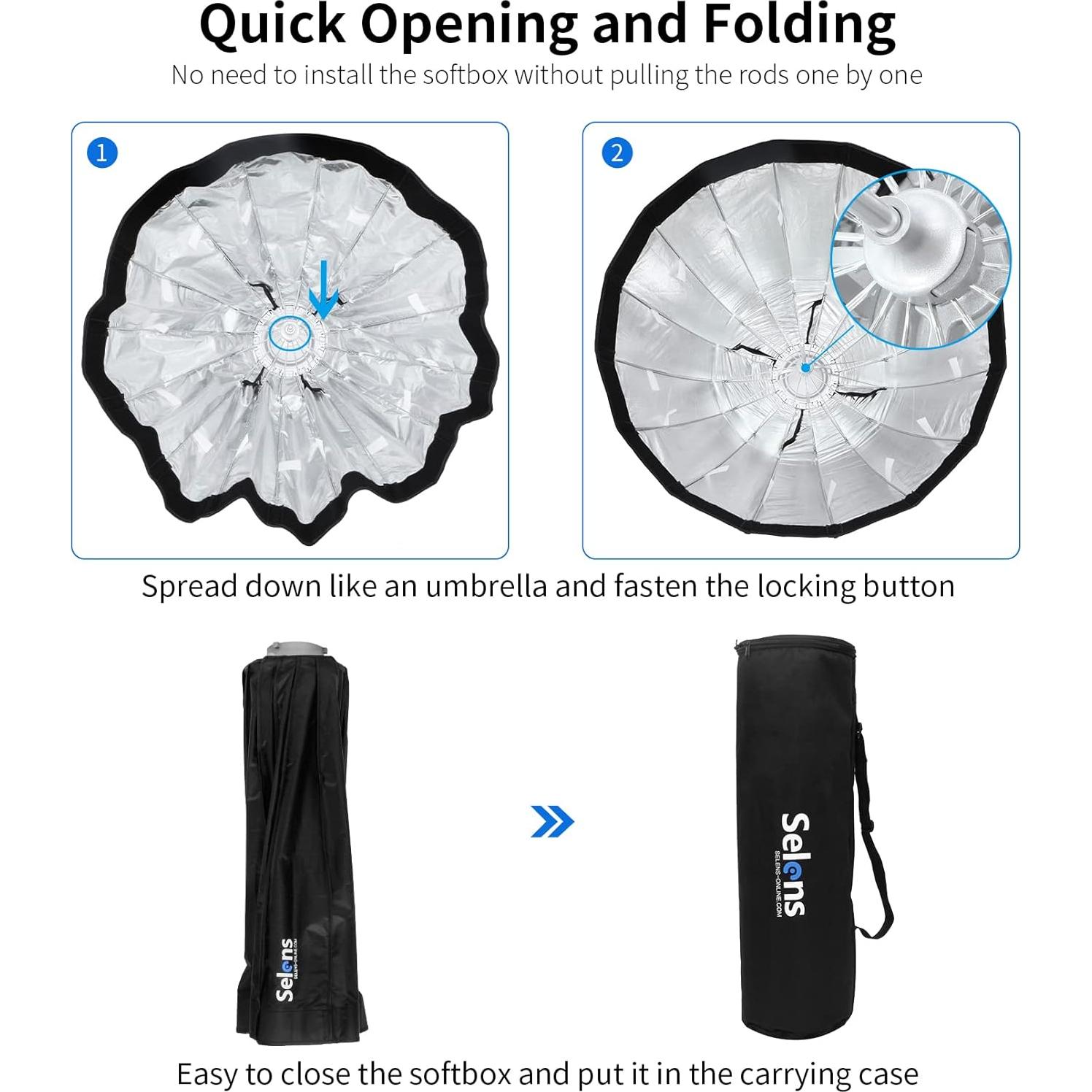 Softbox Hexadecagonal Selens 85cm con Montura Bowens
