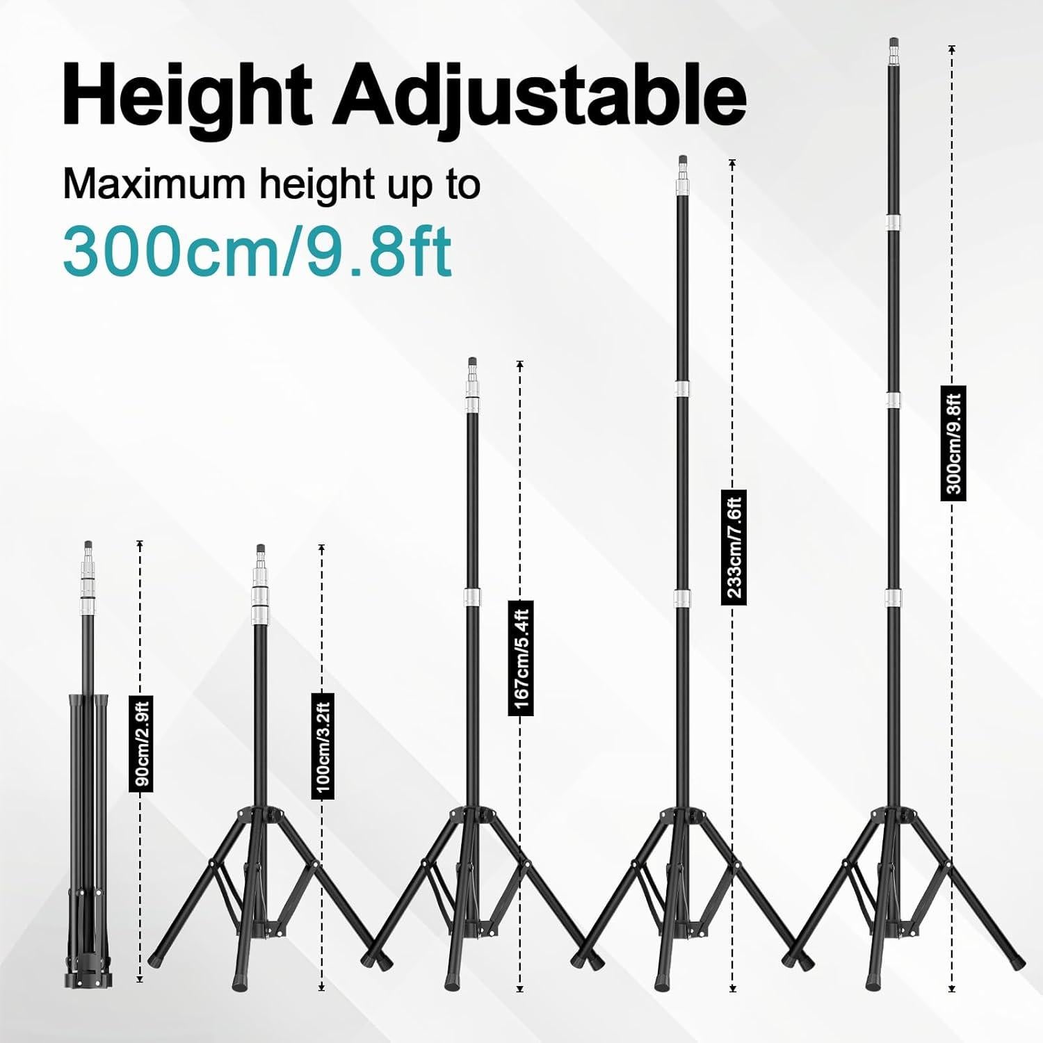 Soporte de Luz Ajustable EMART 100-300cm 10KG para Fotografía