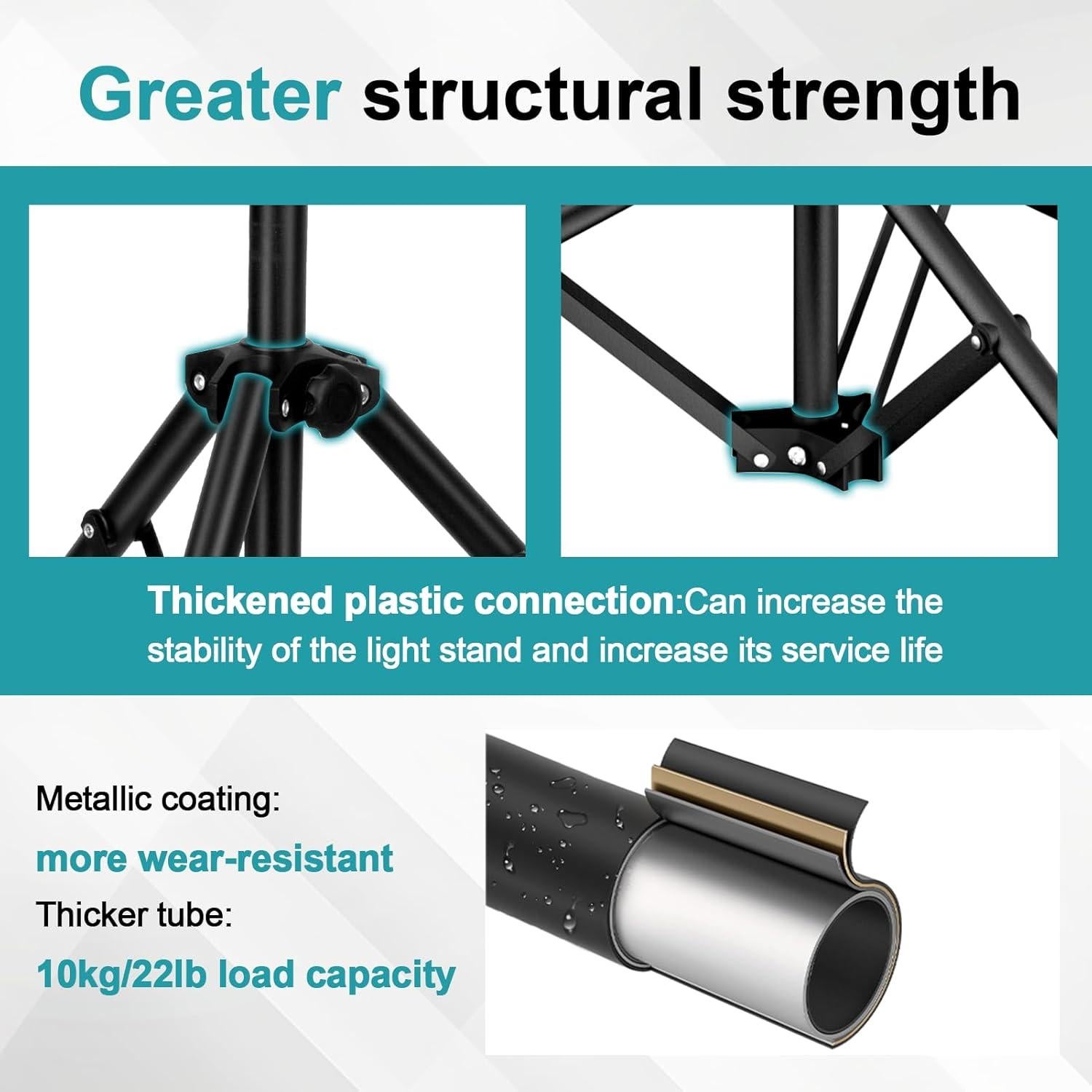 Soporte de Luz Ajustable EMART 100-300cm 10KG para Fotografía