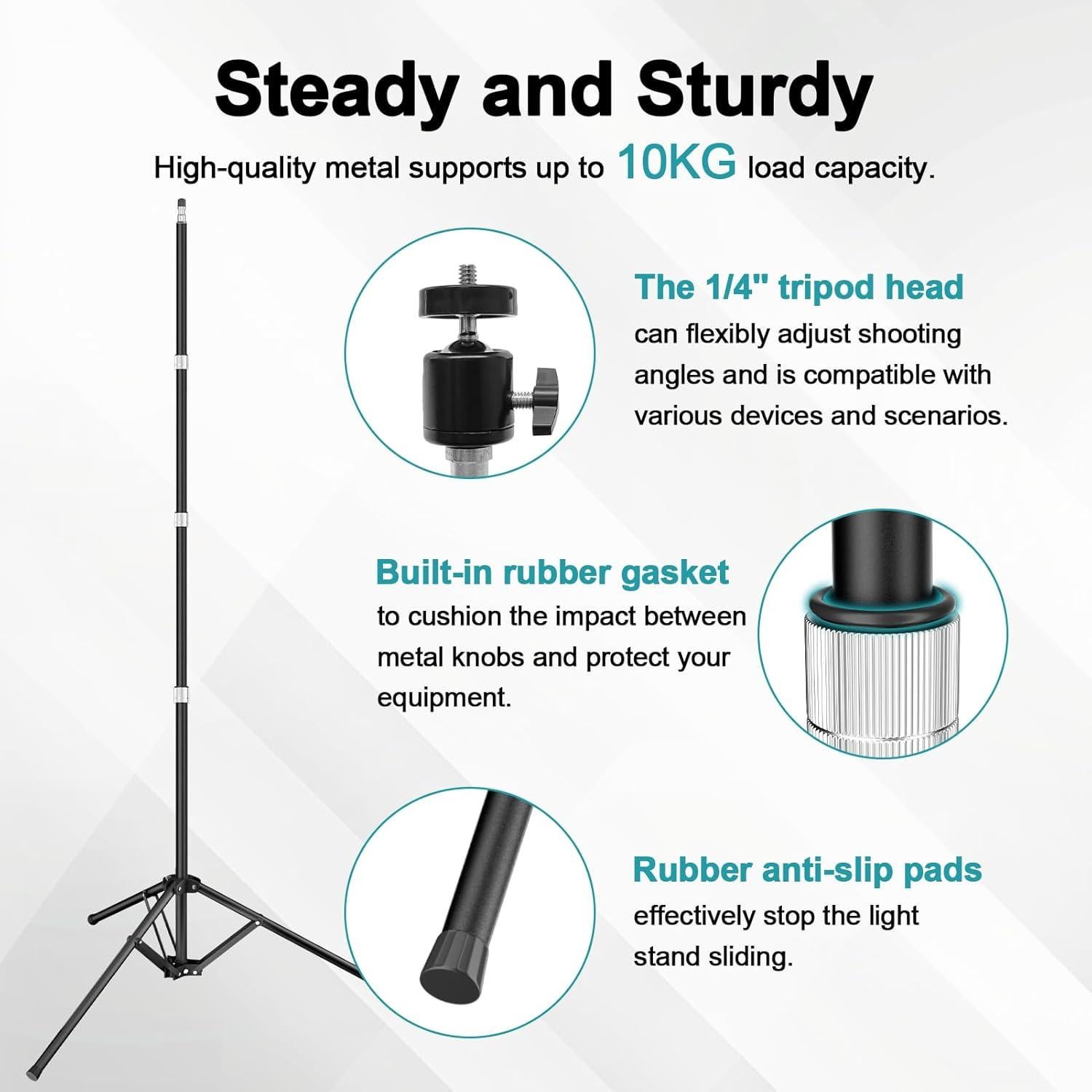 Soporte de Luz Ajustable EMART 100-300cm 10KG para Fotografía