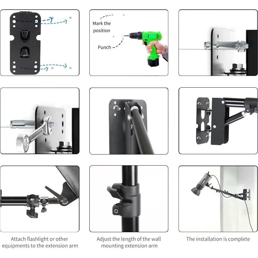Soporte de luz de anillo montado en pared Konseen ZJ-100 110cm