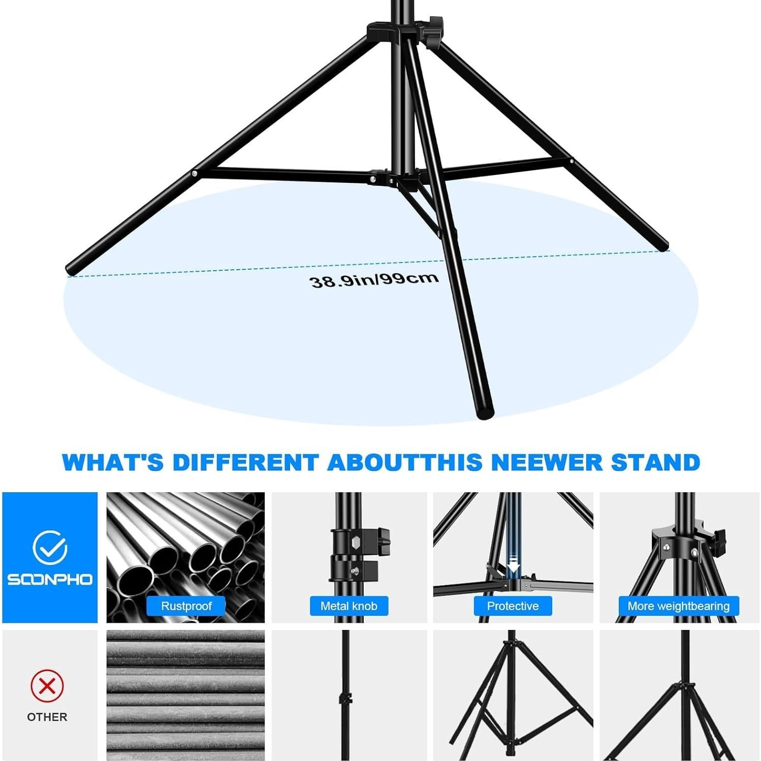 Soporte de Luz de Aluminio 2Pack 2.8m Ajustable 10KG