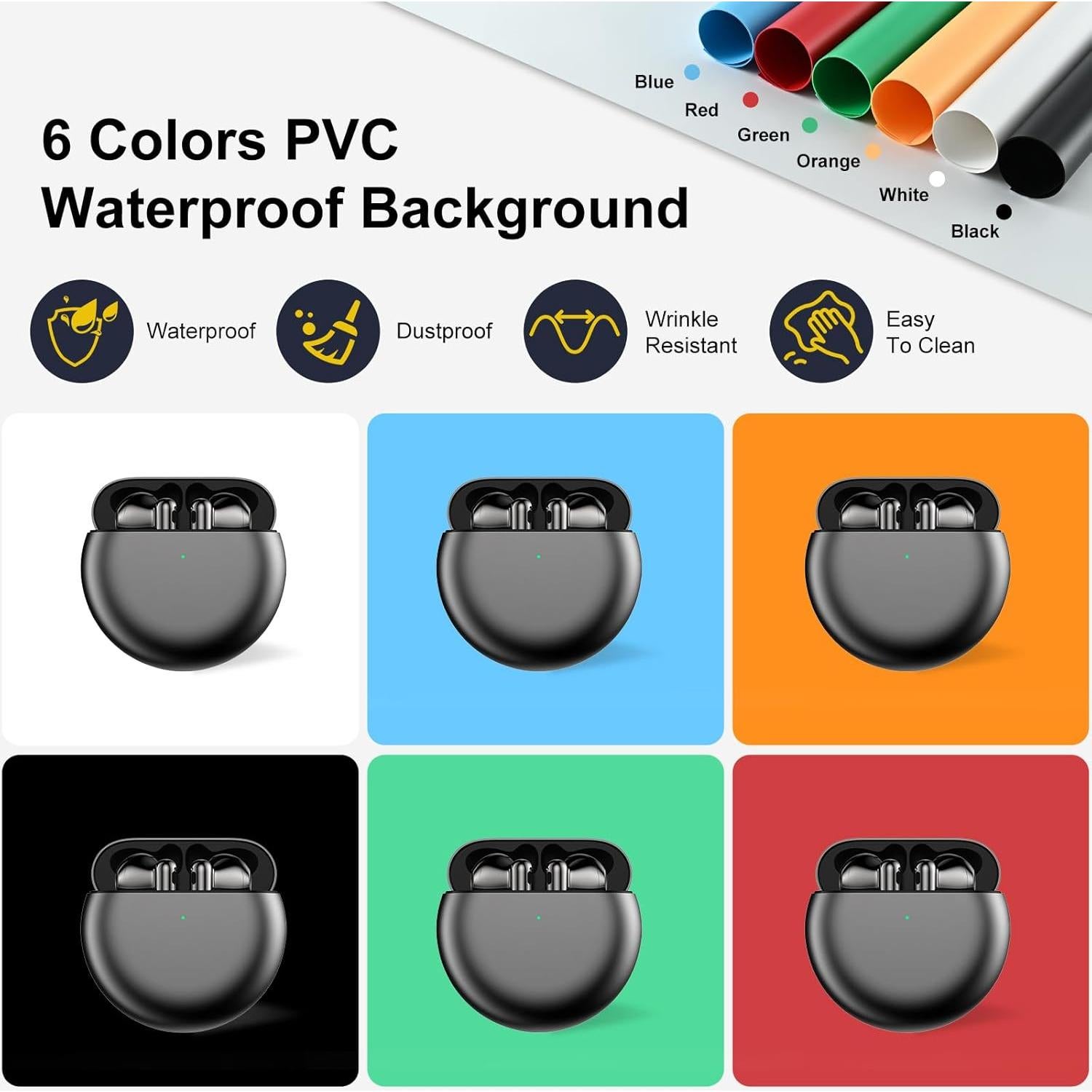 Light Box Photography - 12"x12" Portable Shooting Tent with 120 LEDs & 6 Backdrops for Jewelry & Small Product Photography