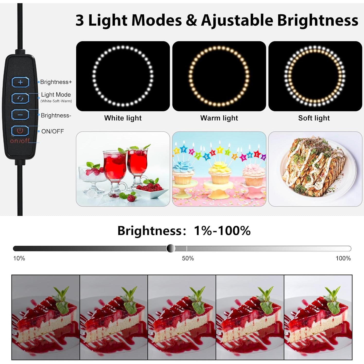 Light Box Photography - 12"x12" Portable Shooting Tent with 120 LEDs & 6 Backdrops for Jewelry & Small Product Photography