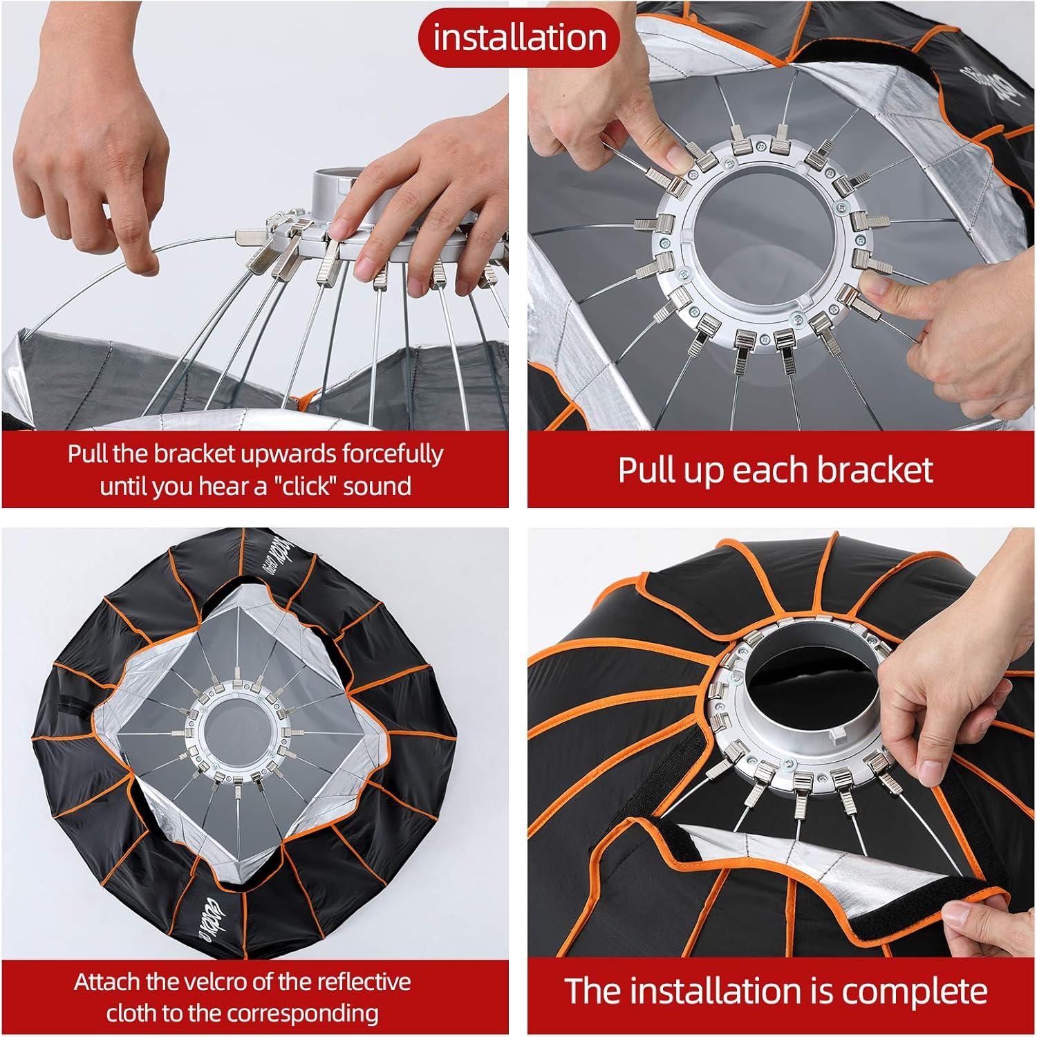 Godox QR-P70 27in 70cm Deep Parabolic Softbox Quick Release Compatible Bowens Mount Softbox with Grid, Carrying Bag for Photography Studio Portrait Video Shooting (27in / 70cm)