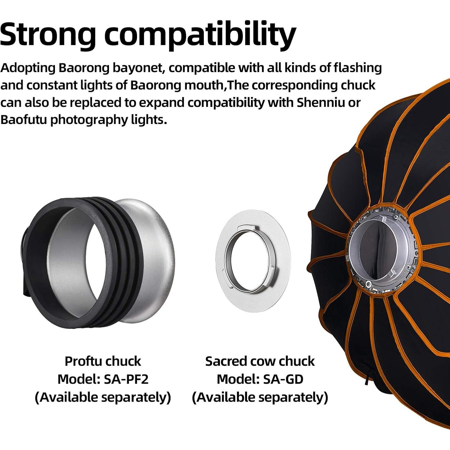 Godox QR-P70 27in 70cm Deep Parabolic Softbox Quick Release Compatible Bowens Mount Softbox with Grid, Carrying Bag for Photography Studio Portrait Video Shooting (27in / 70cm)