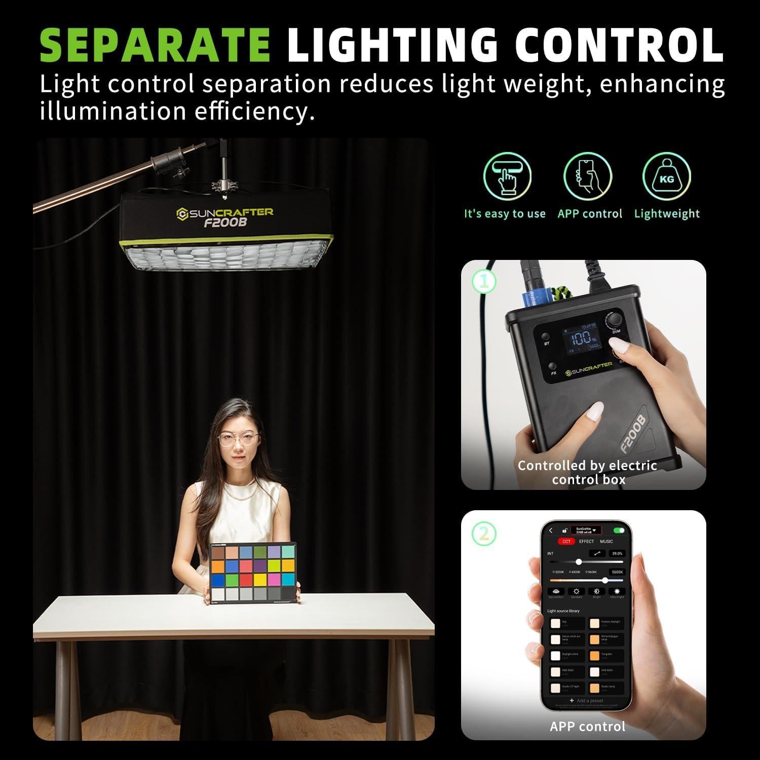 Luz LED Bi-Color Suncrafter F200B 200W Flexible 2700K-6500K