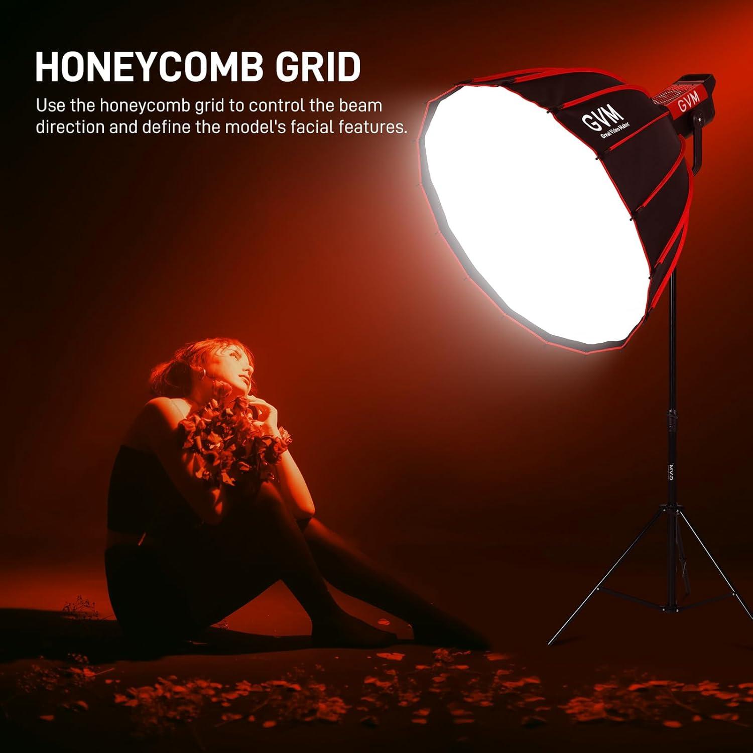 Softbox Parabólico GVM YG90SP 90cm Plegable con Difusores